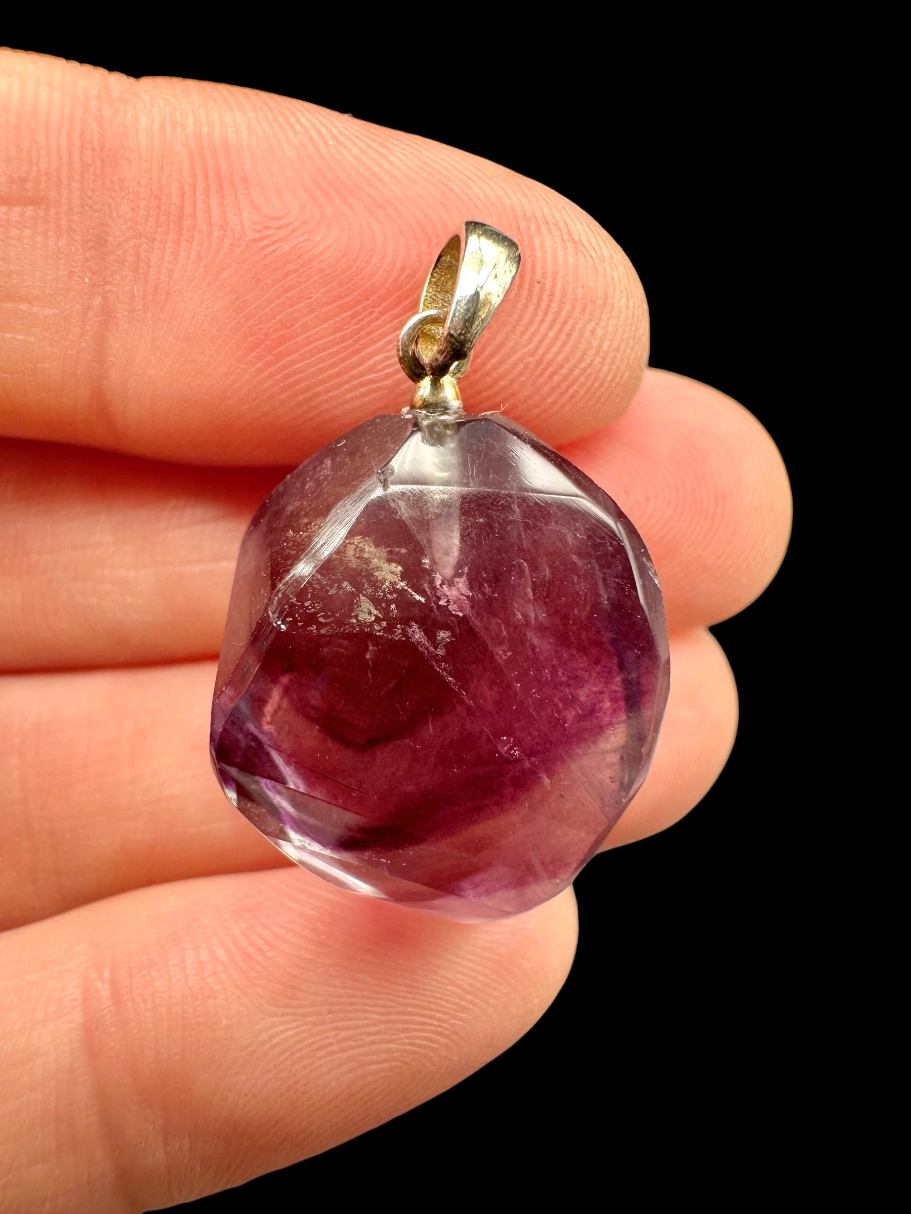 Silver pendant made of faceted fluorite - SP/FL15