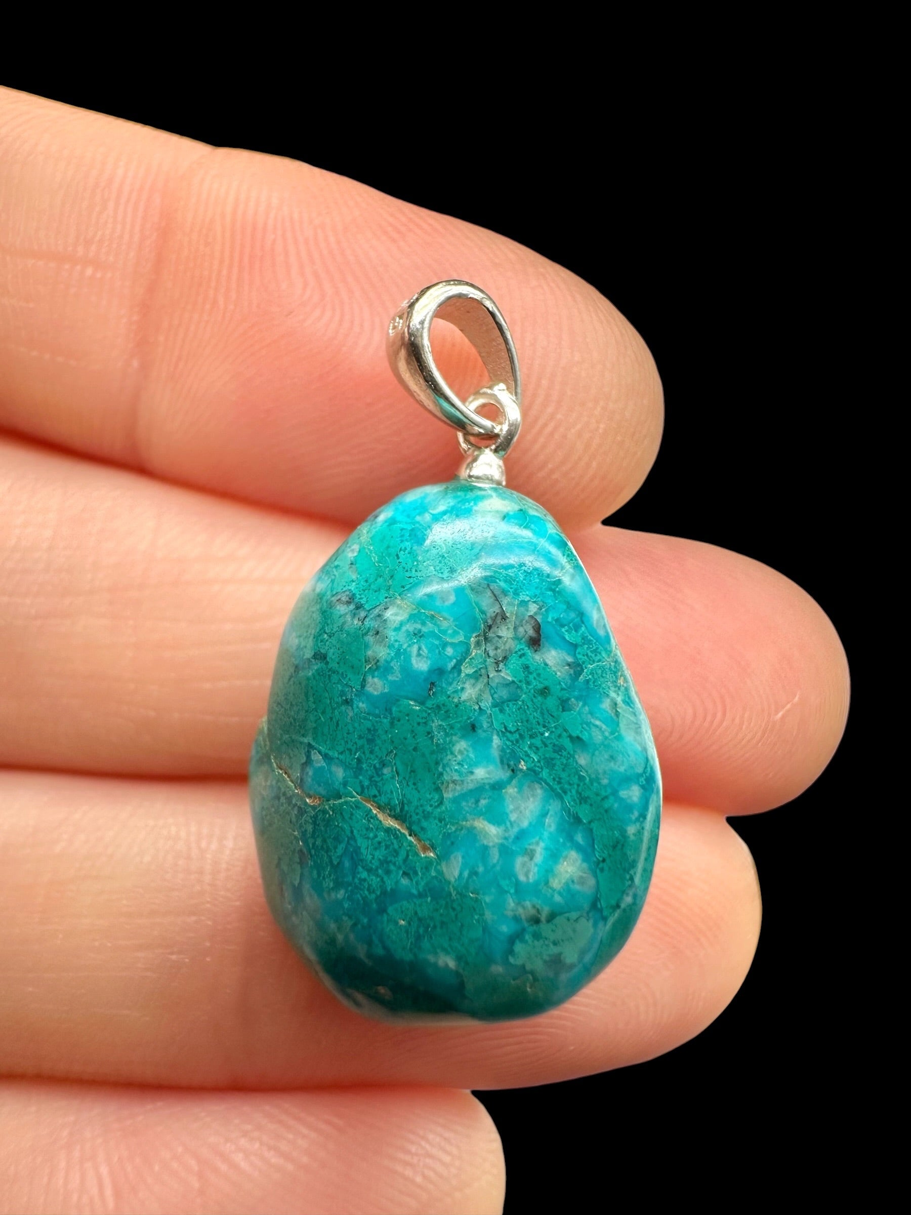 Silver pendant made of chrysocolla - SP/CHR04