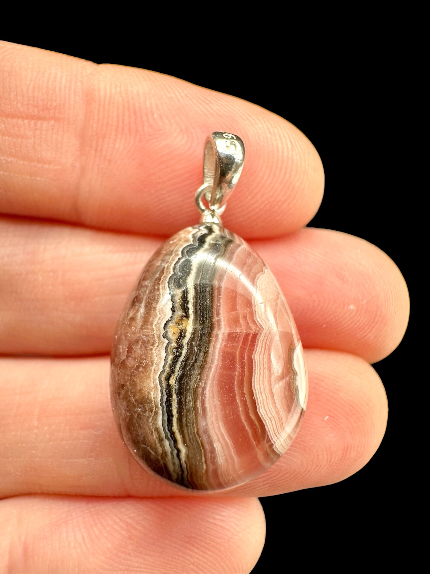 Silver pendant made of rhodochrosite - SP/RD01