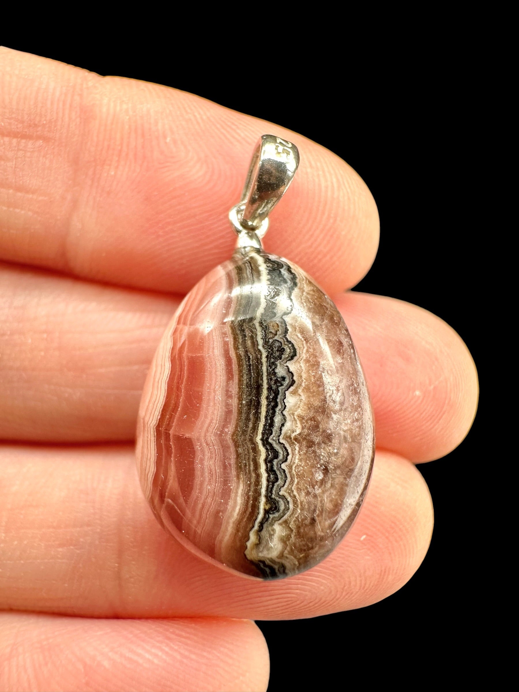 Silver pendant made of rhodochrosite - SP/RD01
