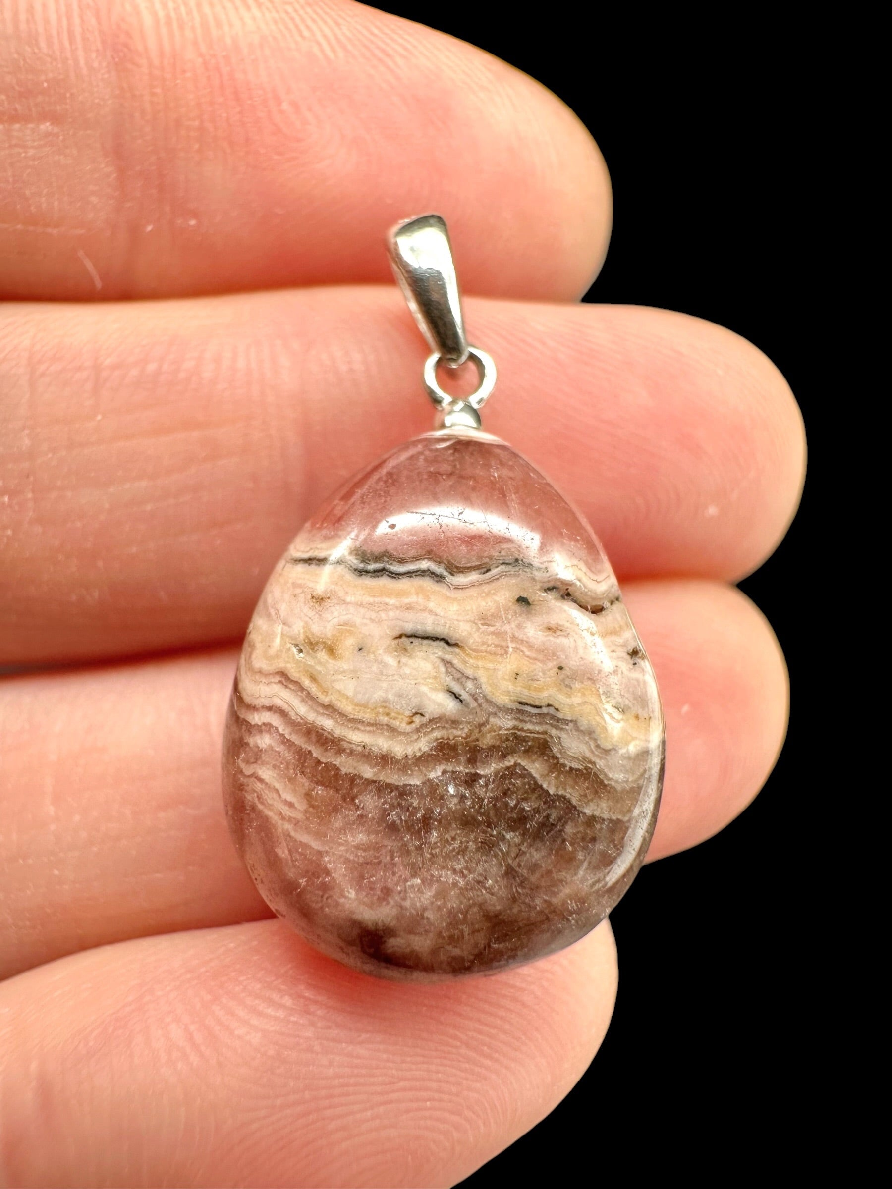 Silver pendant made of rhodochrosite - SP/RD02