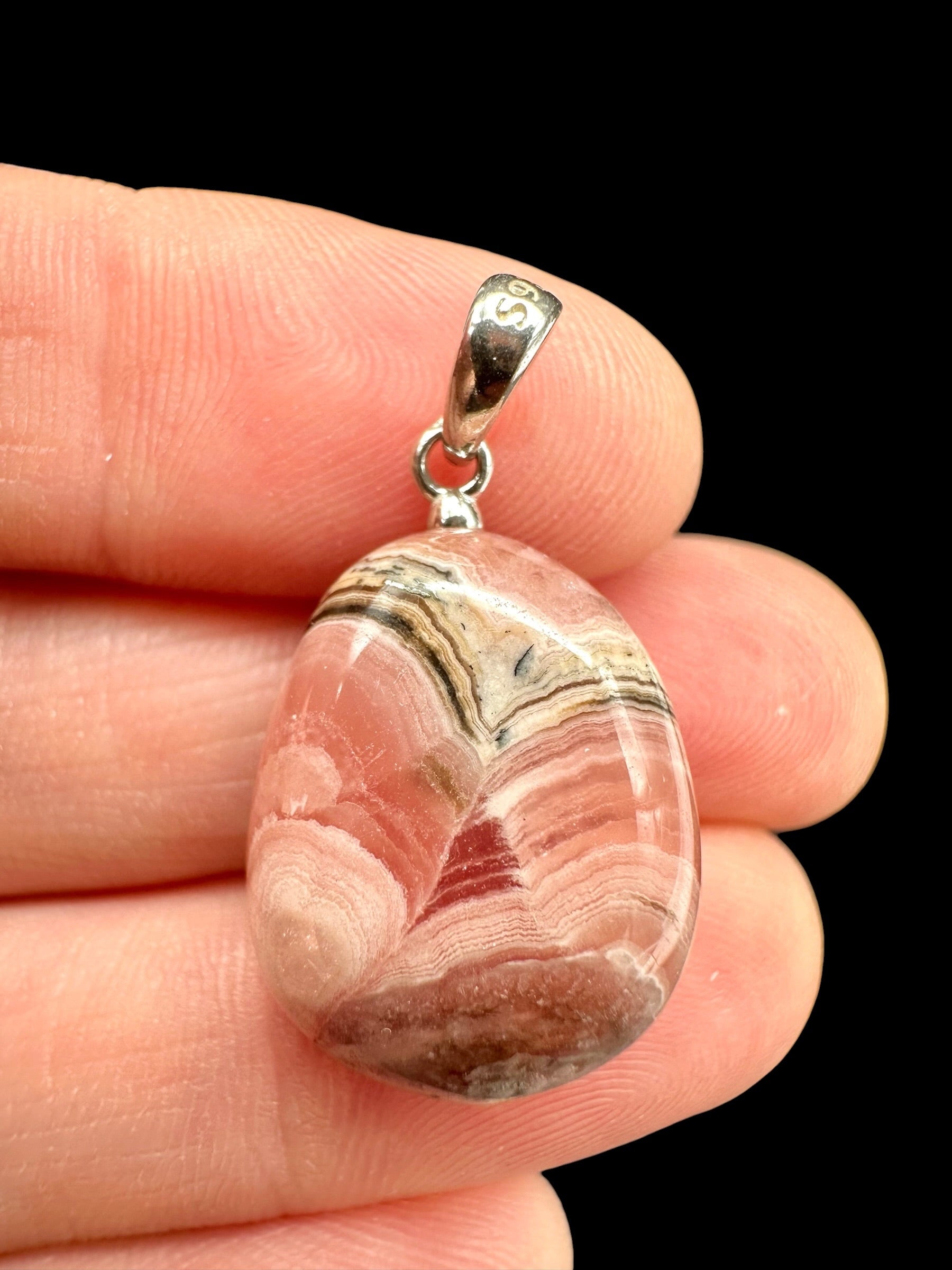 Silver pendant made of rhodochrosite - SP/RD03