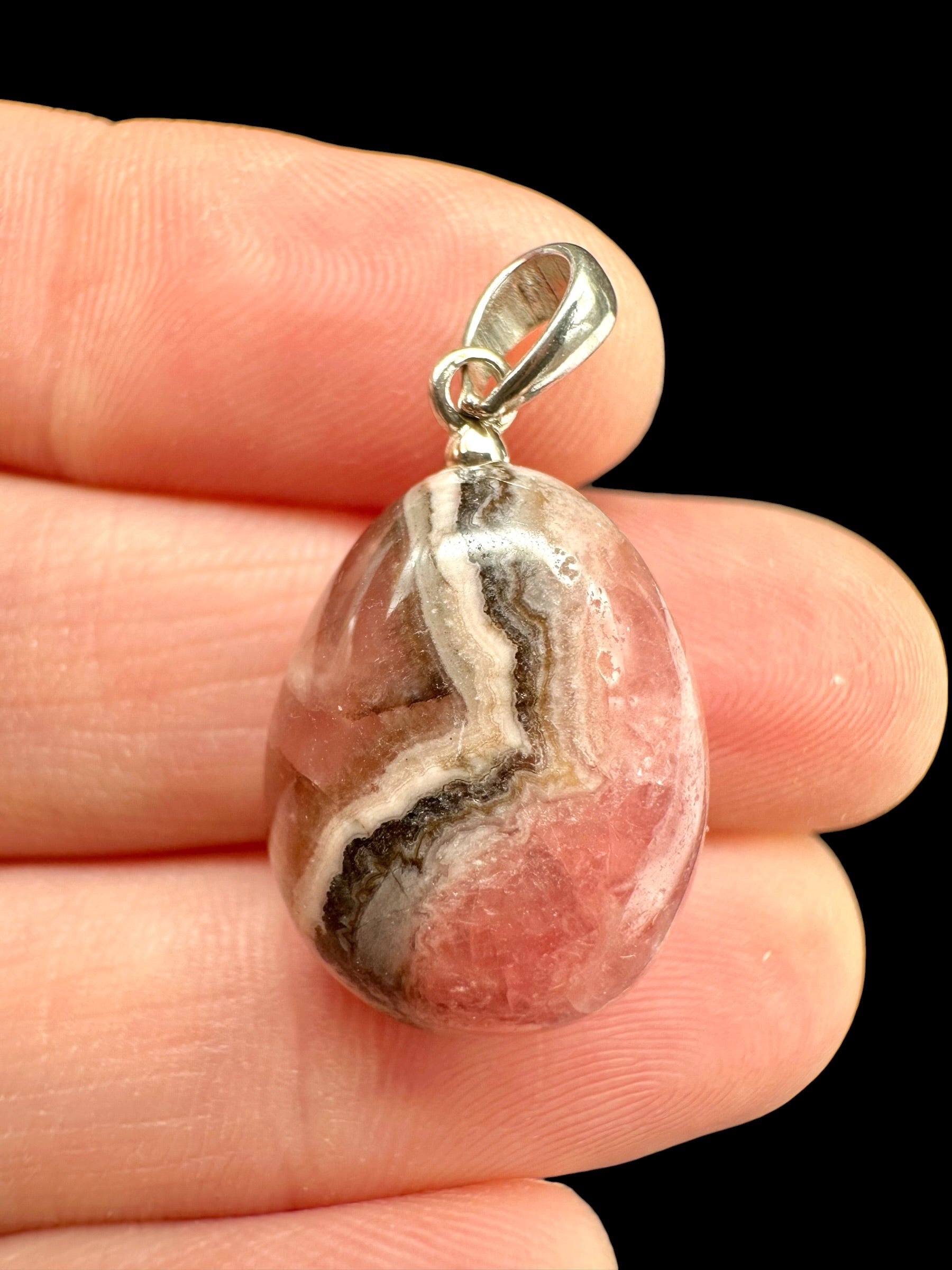 Silver pendant made of rhodochrosite - SP/RD04