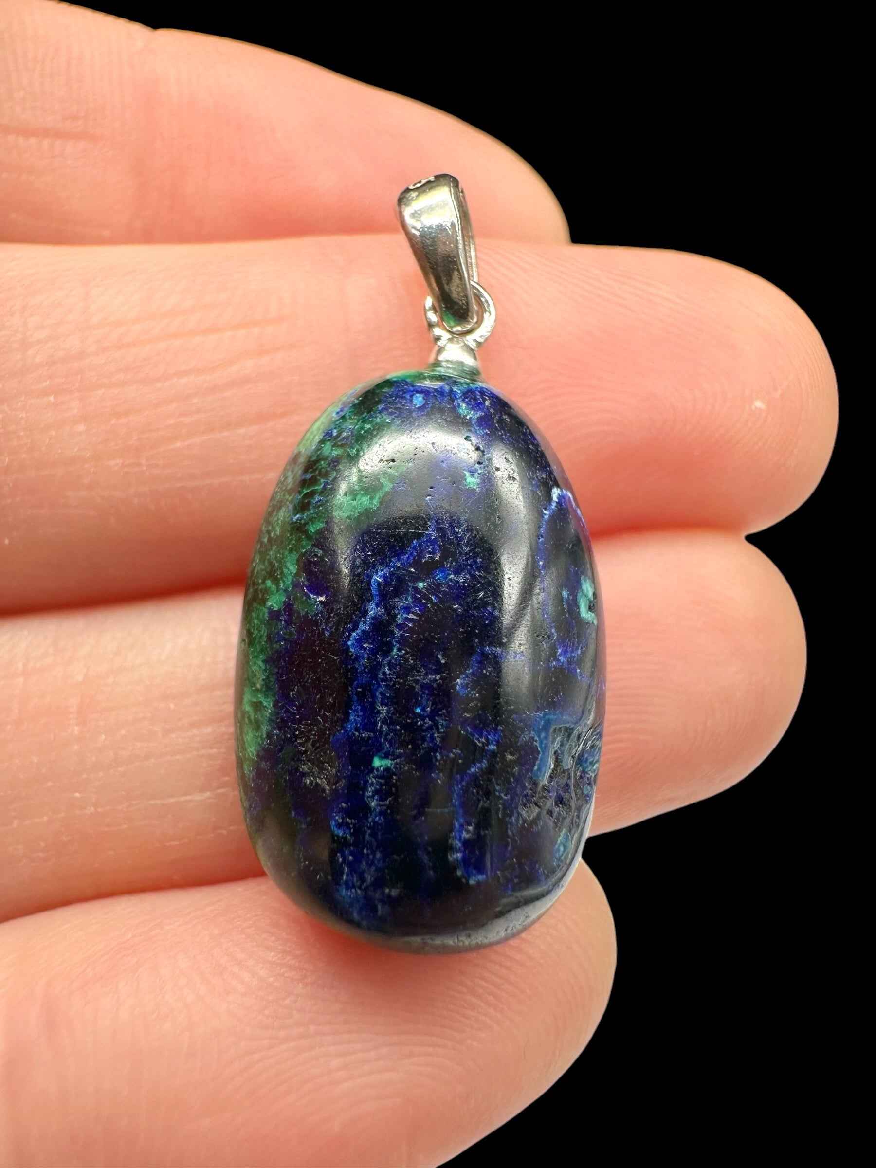 Ciondolo in argento con azurite e malachite - SP/AZ02