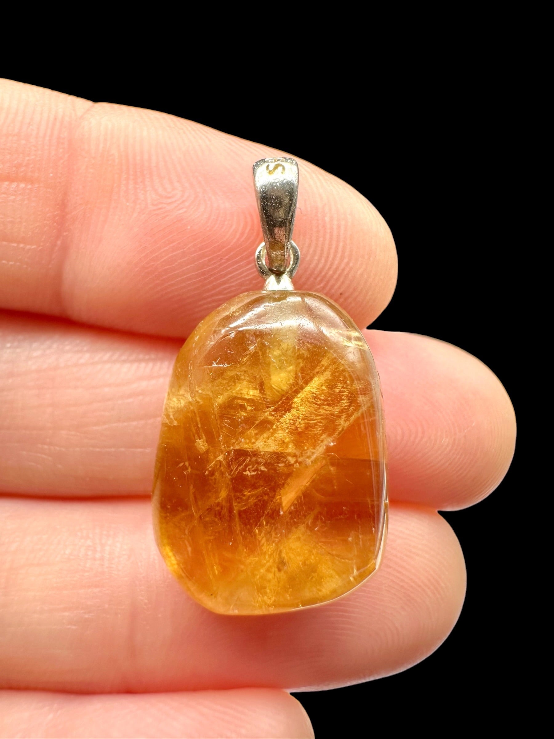 Silver pendant made of honey calcite - SP/KA01