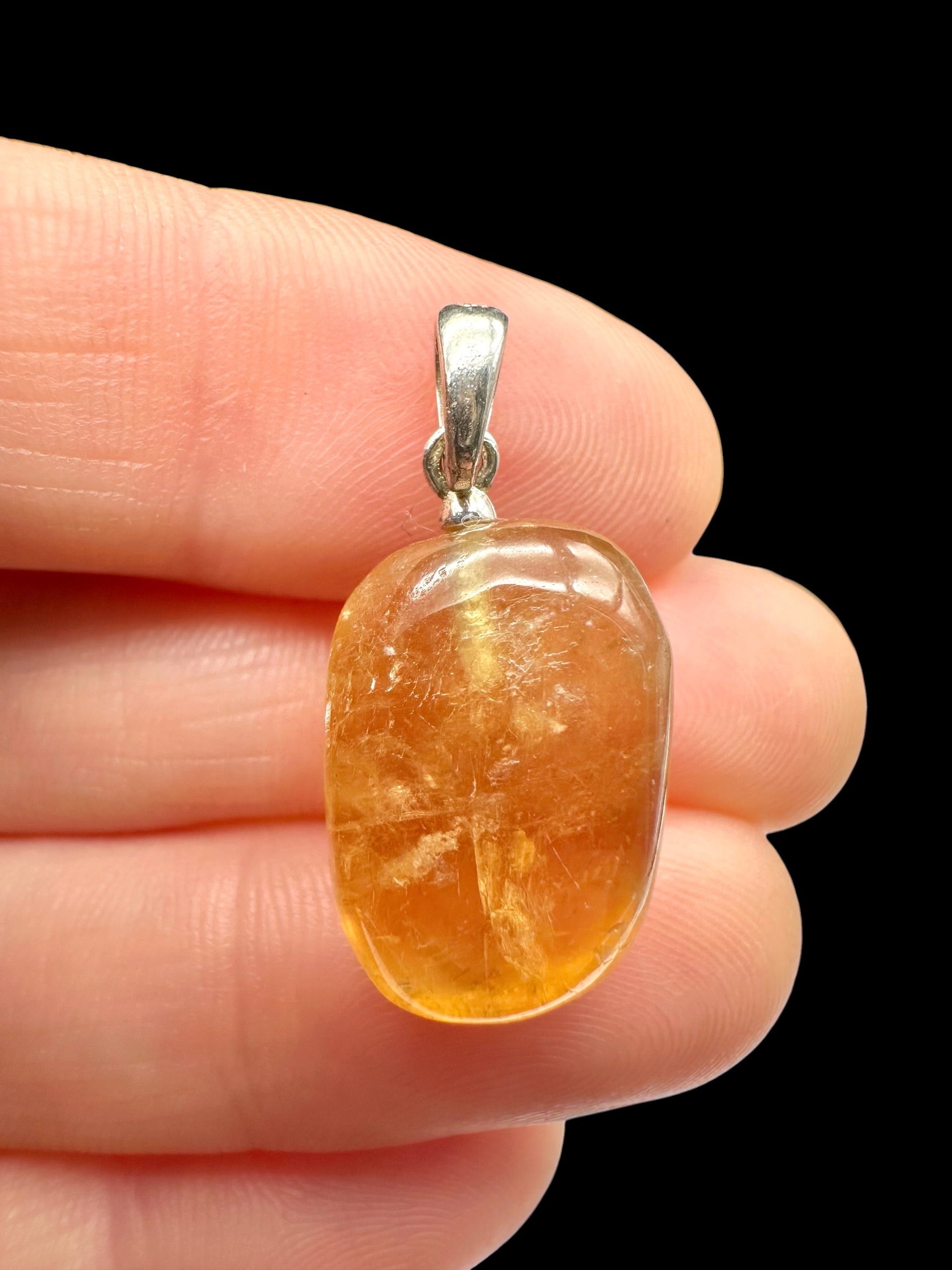 Silver pendant made of honey calcite - SP/KA02