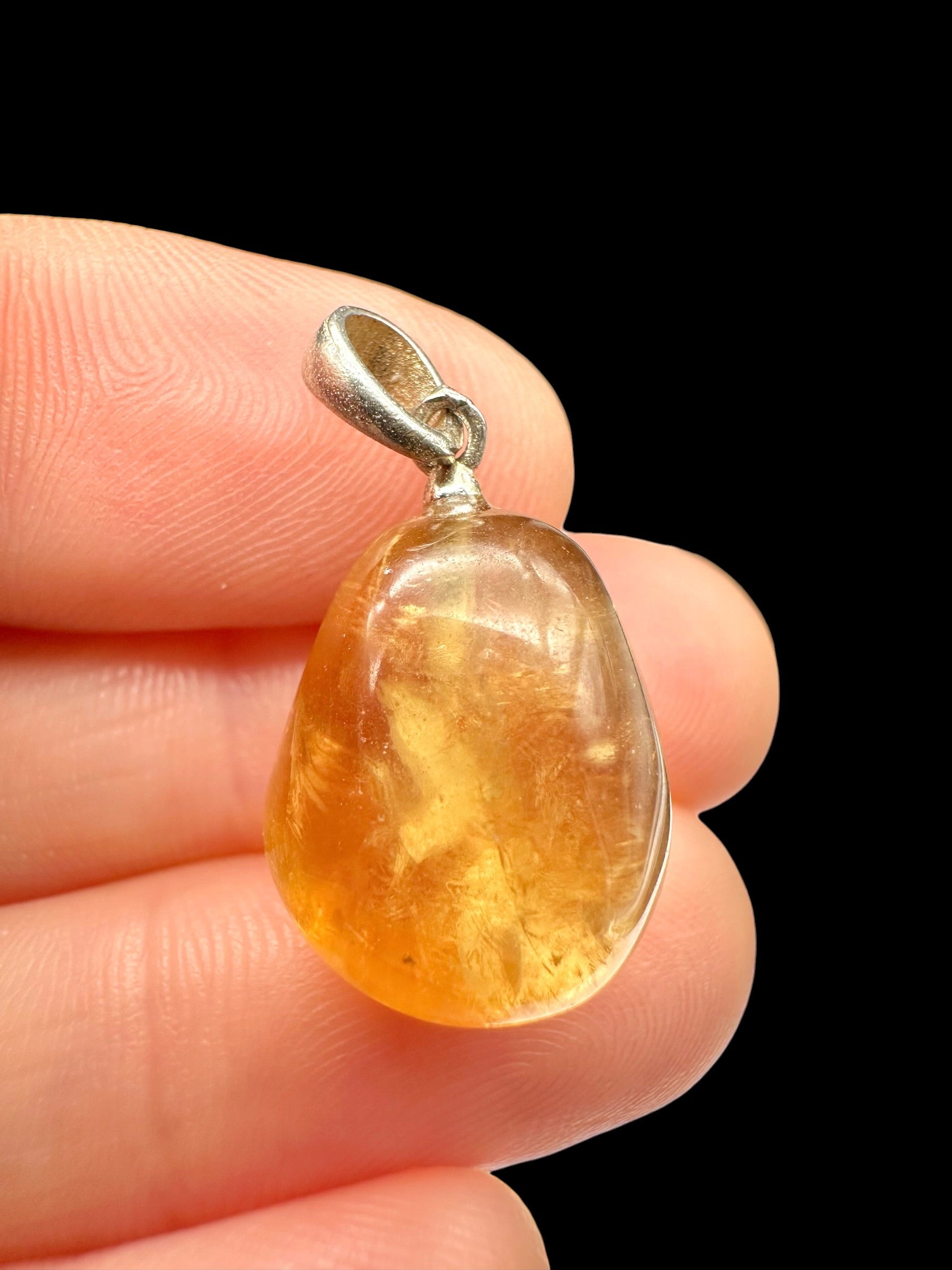 Silver pendant made of honey calcite - SP/KA04