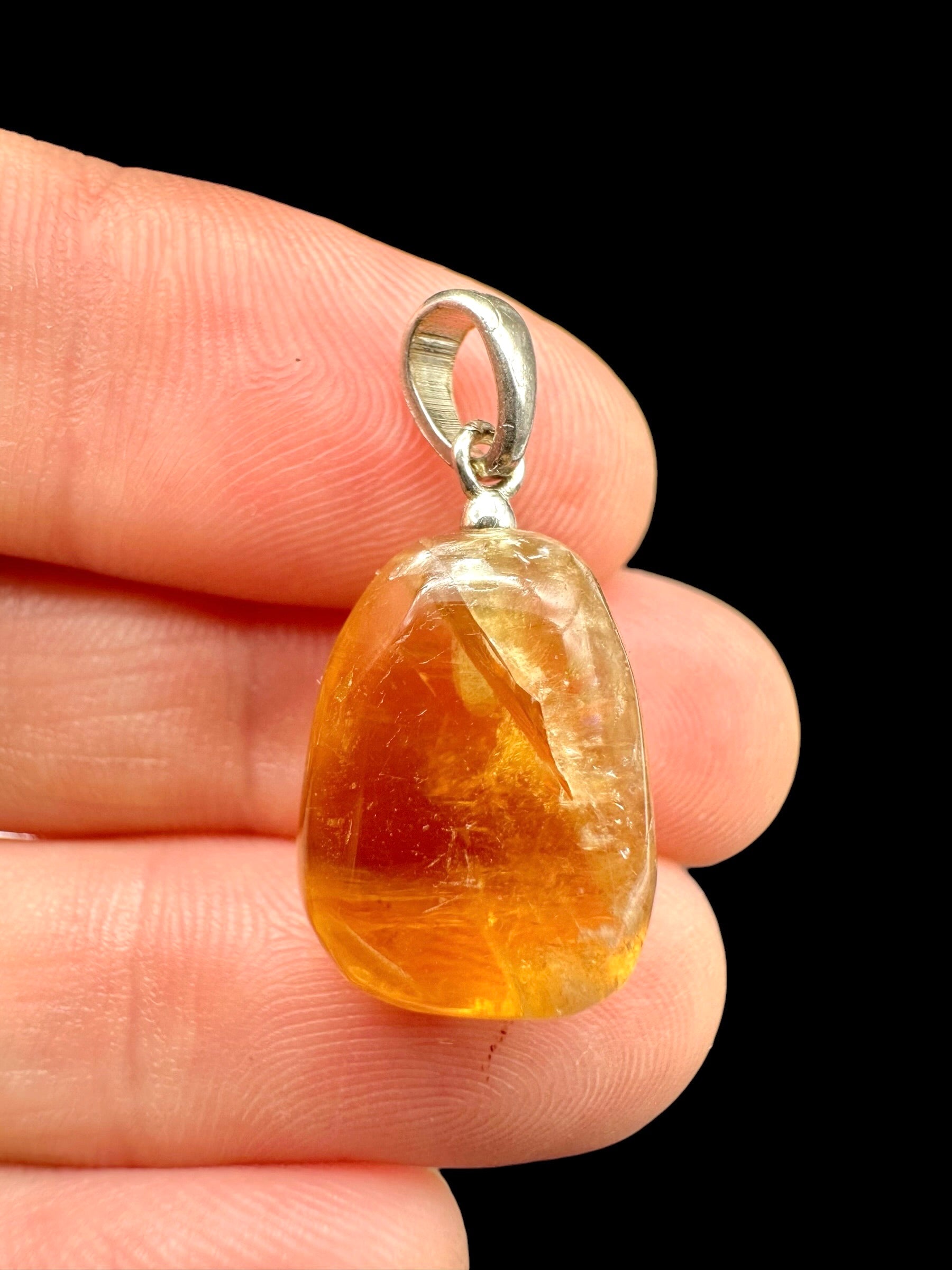 Silver pendant made of honey calcite - SP/KA05