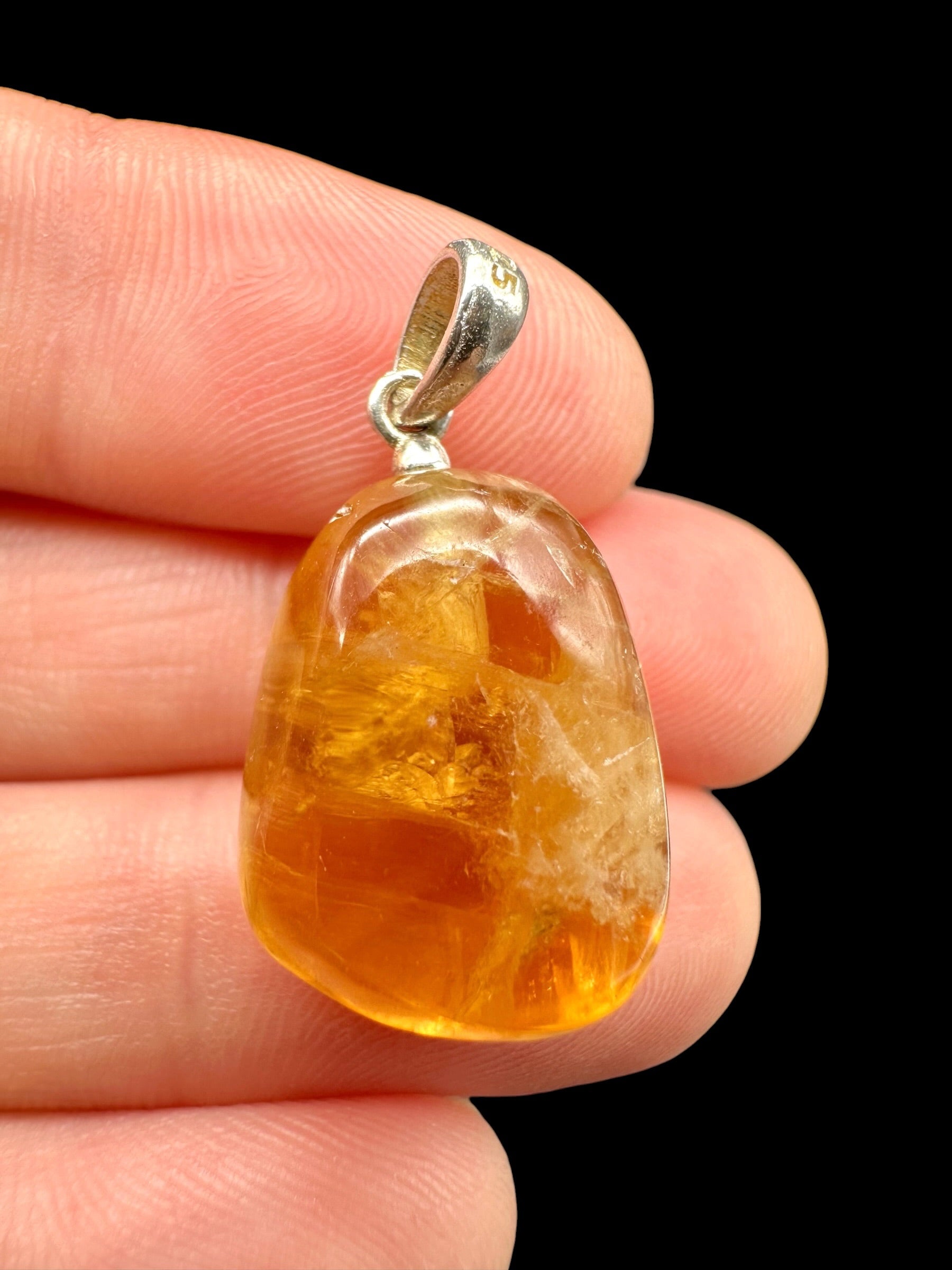 Silver pendant made of honey calcite - SP/KA06