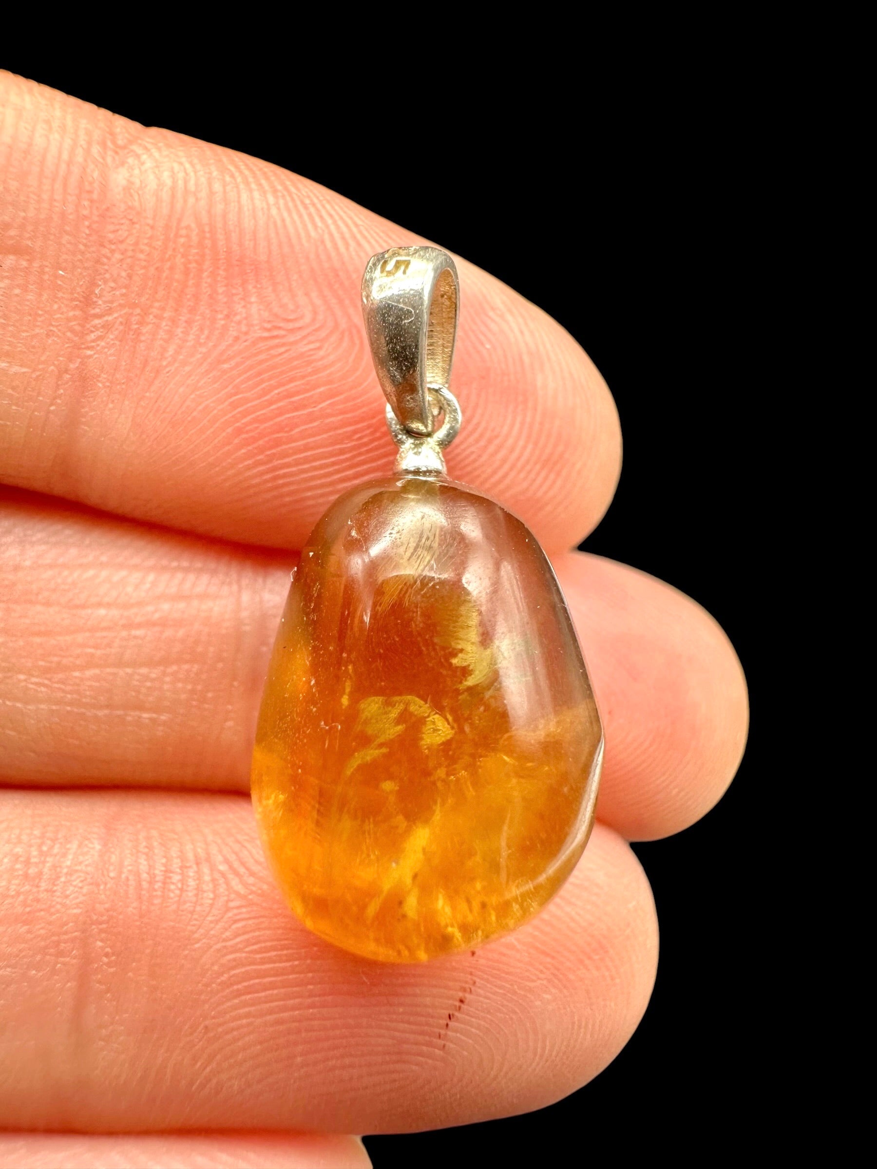 Silver pendant made of honey calcite - SP/KA07