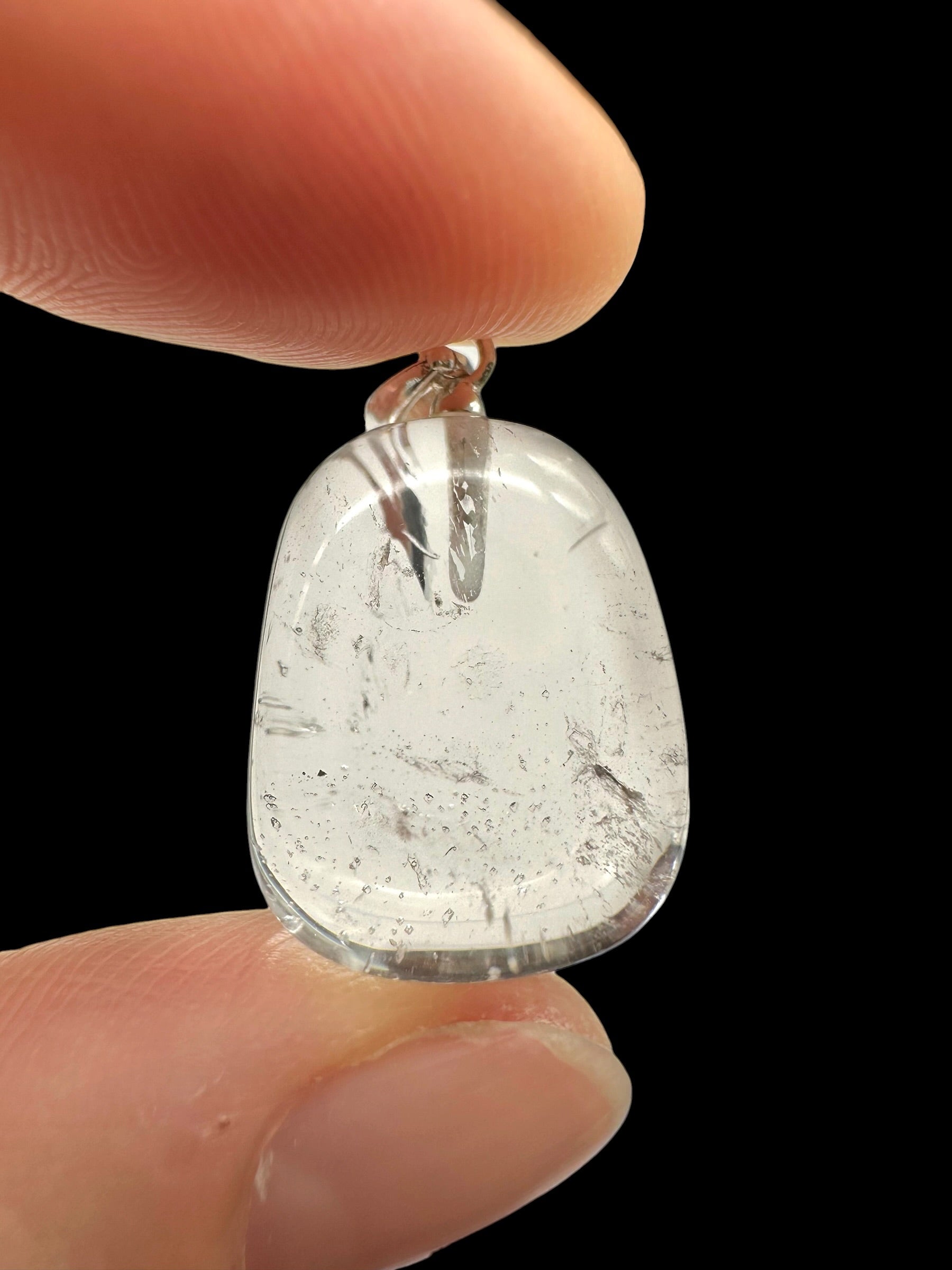 Silver pendant made of crystal quartz