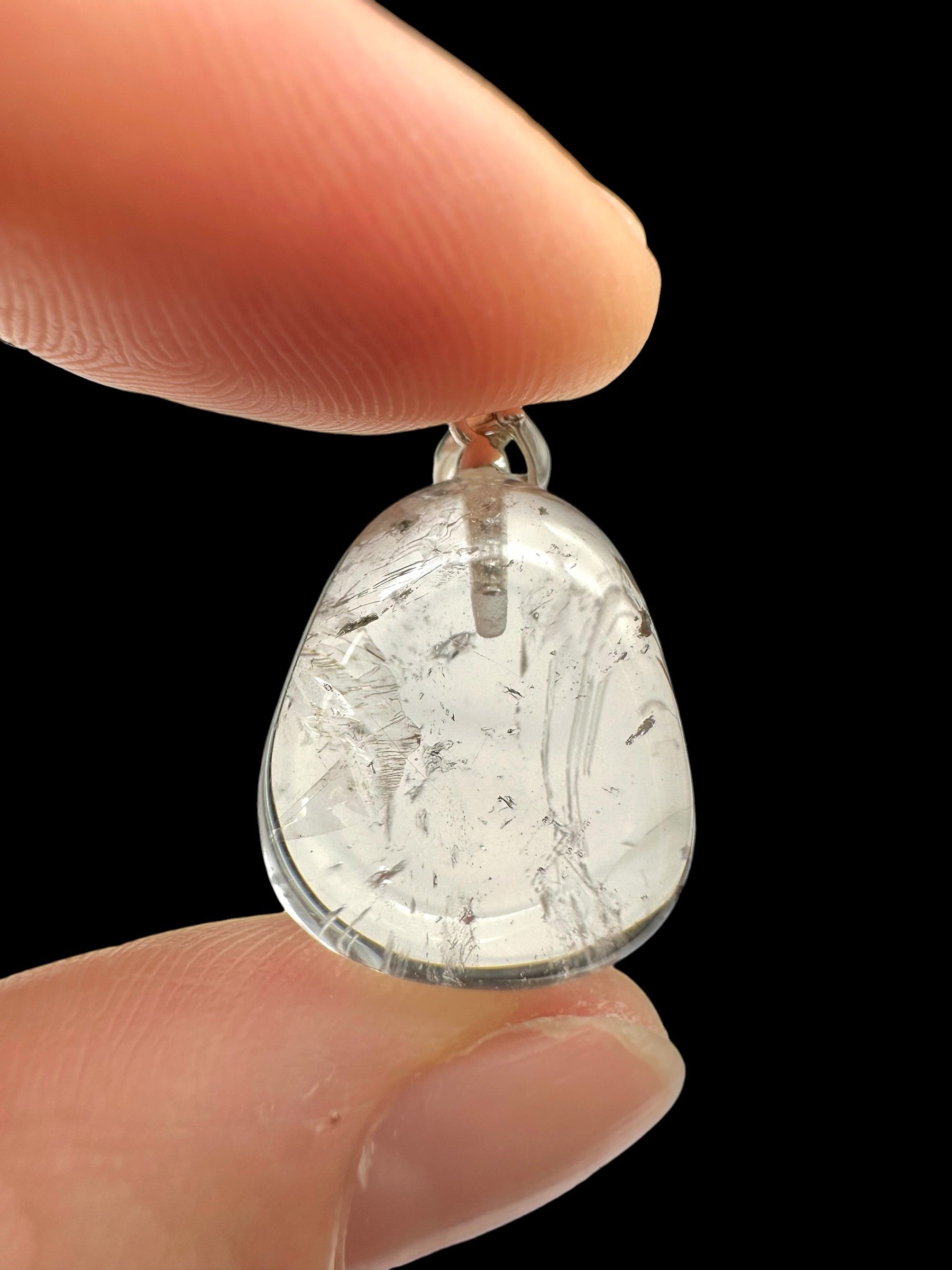 Silver pendant made of crystal quartz