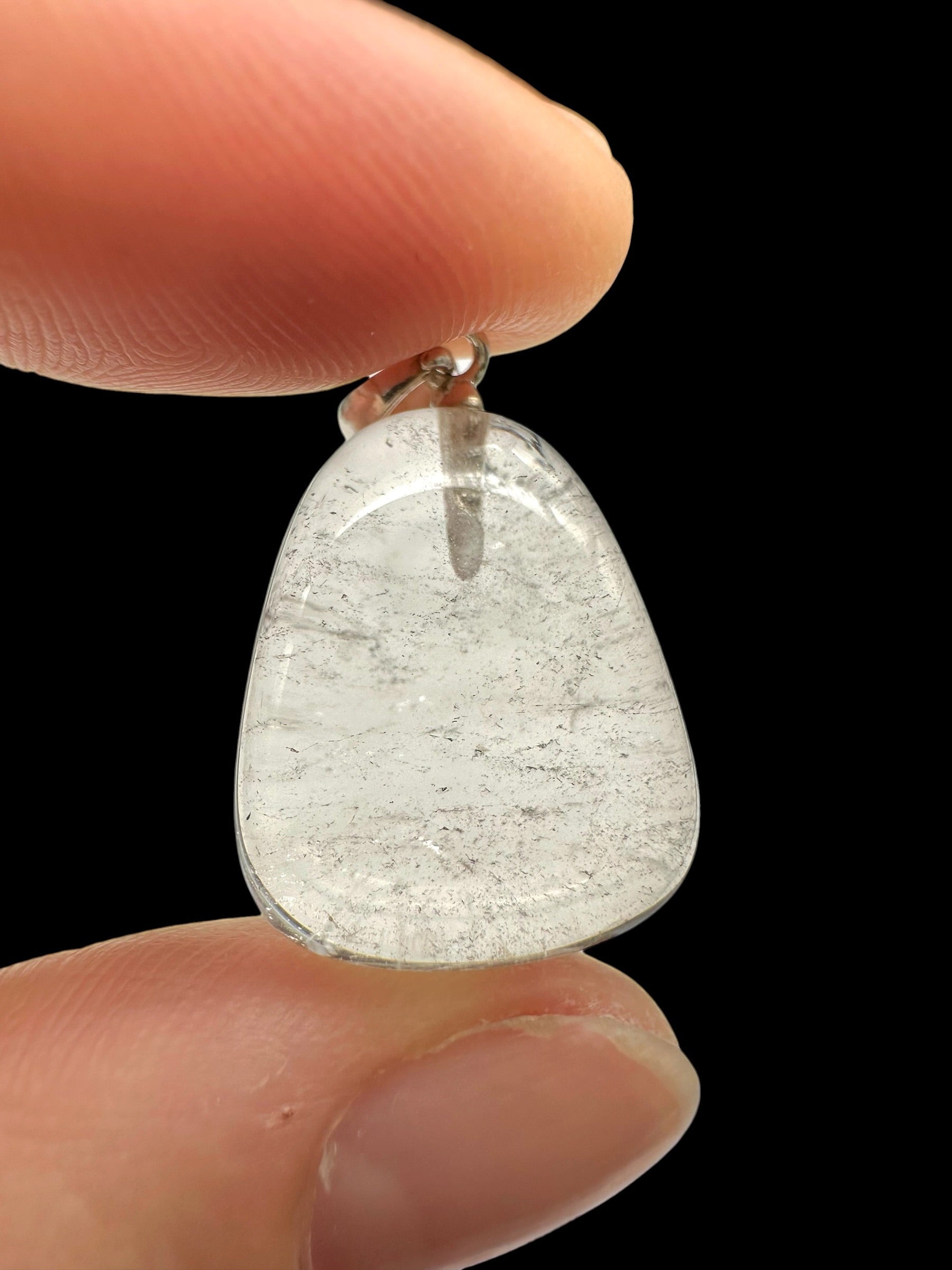 Silver pendant made of crystal quartz