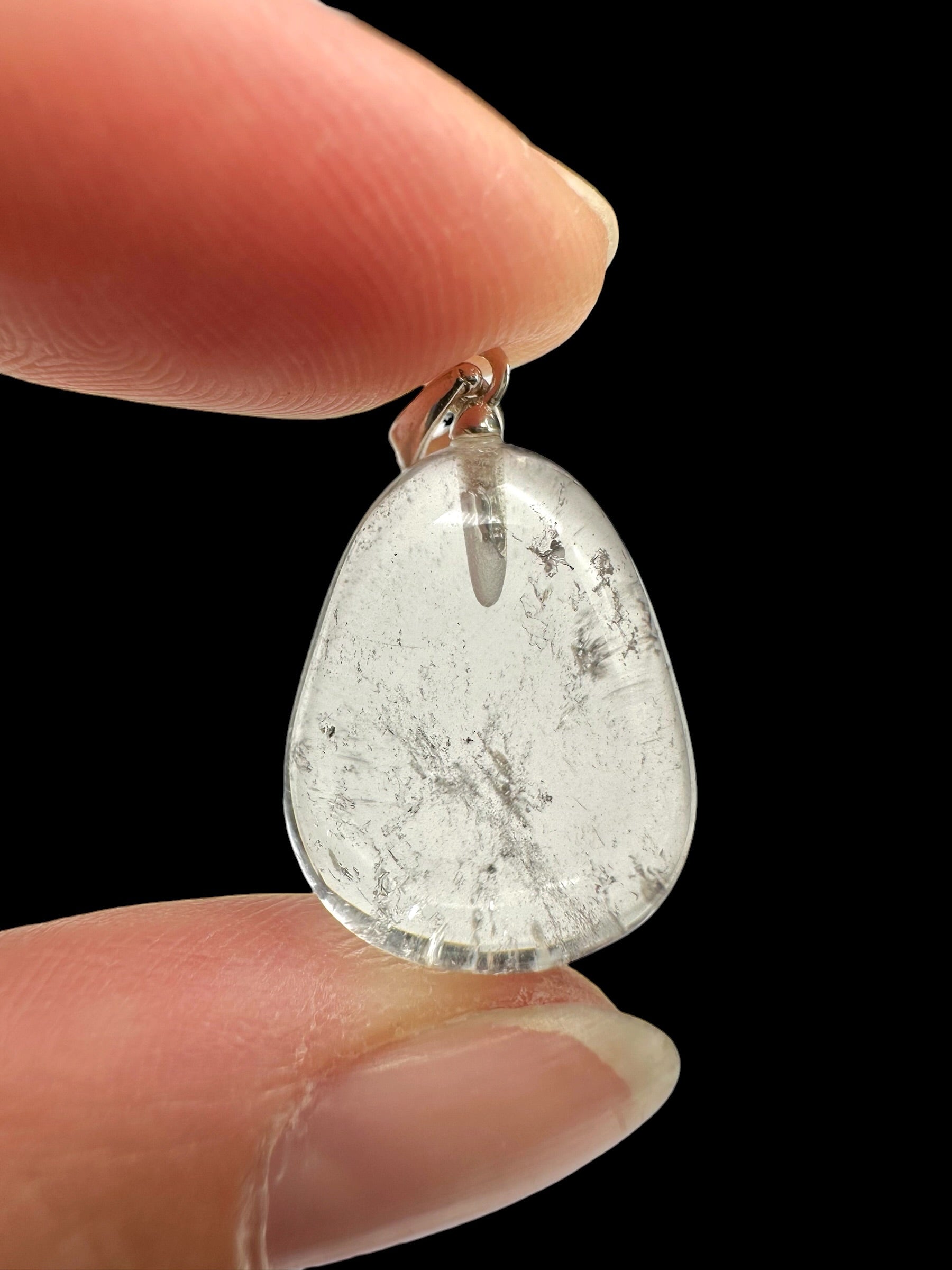 Silver pendant made of crystal quartz