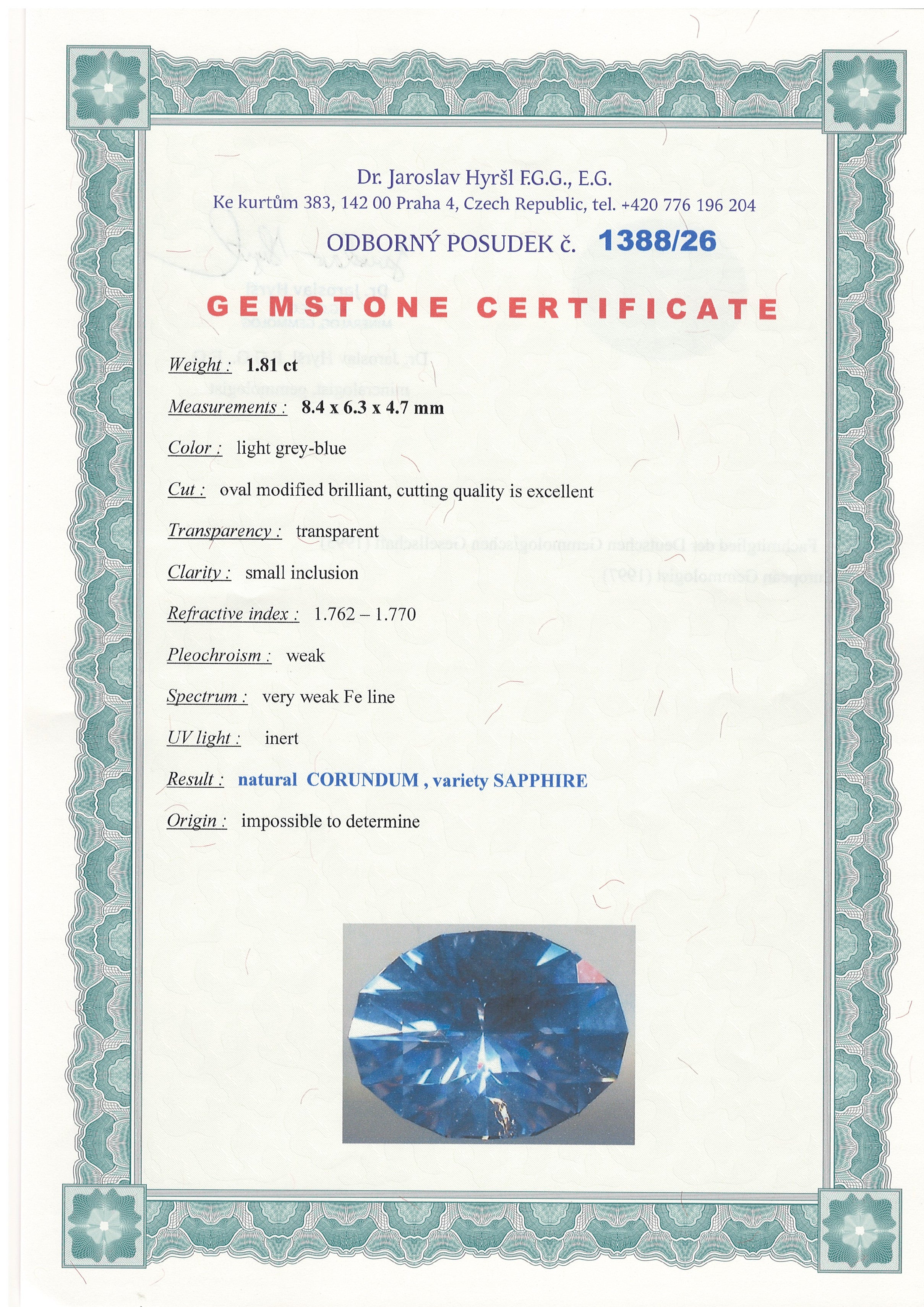 Faceted Sapphire from Sri Lanka – Precision Faceted Cut – 1.81 ct - BSA05