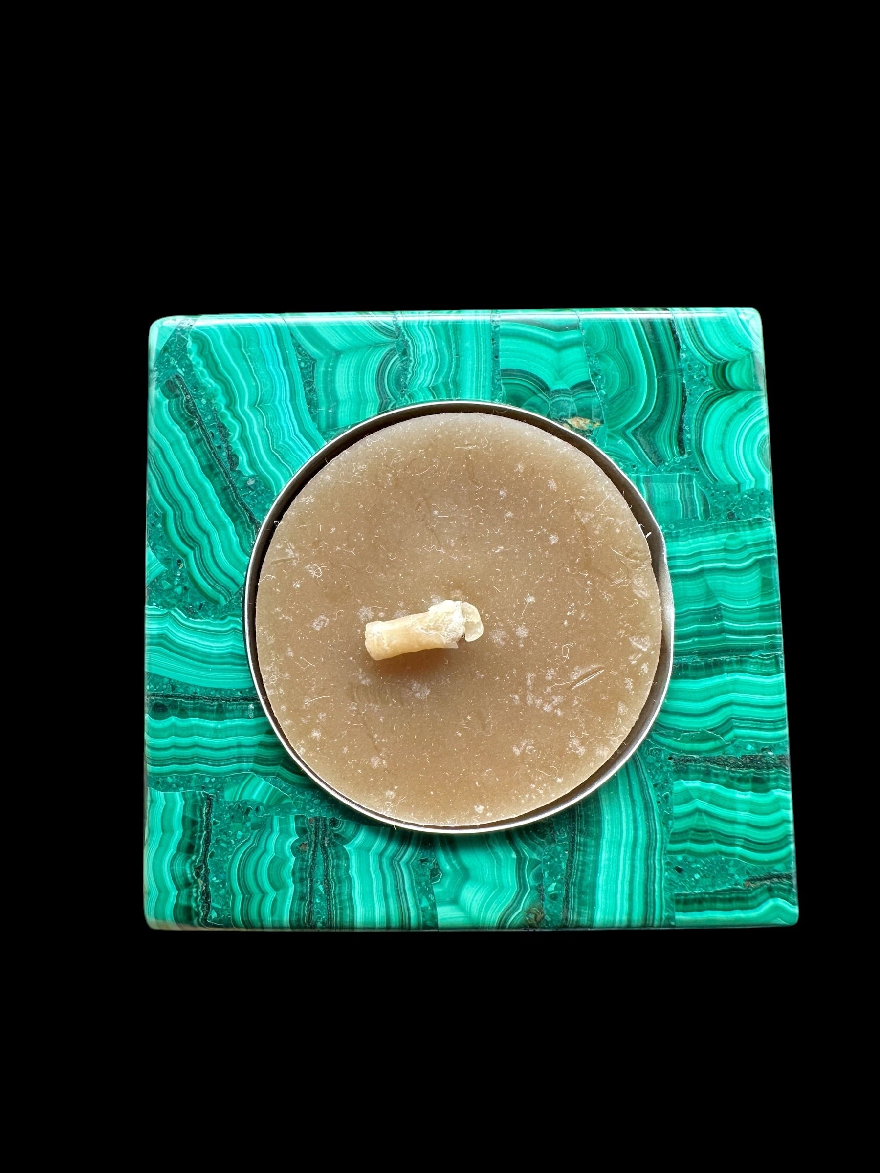 Malachite tea light holder - MZ047