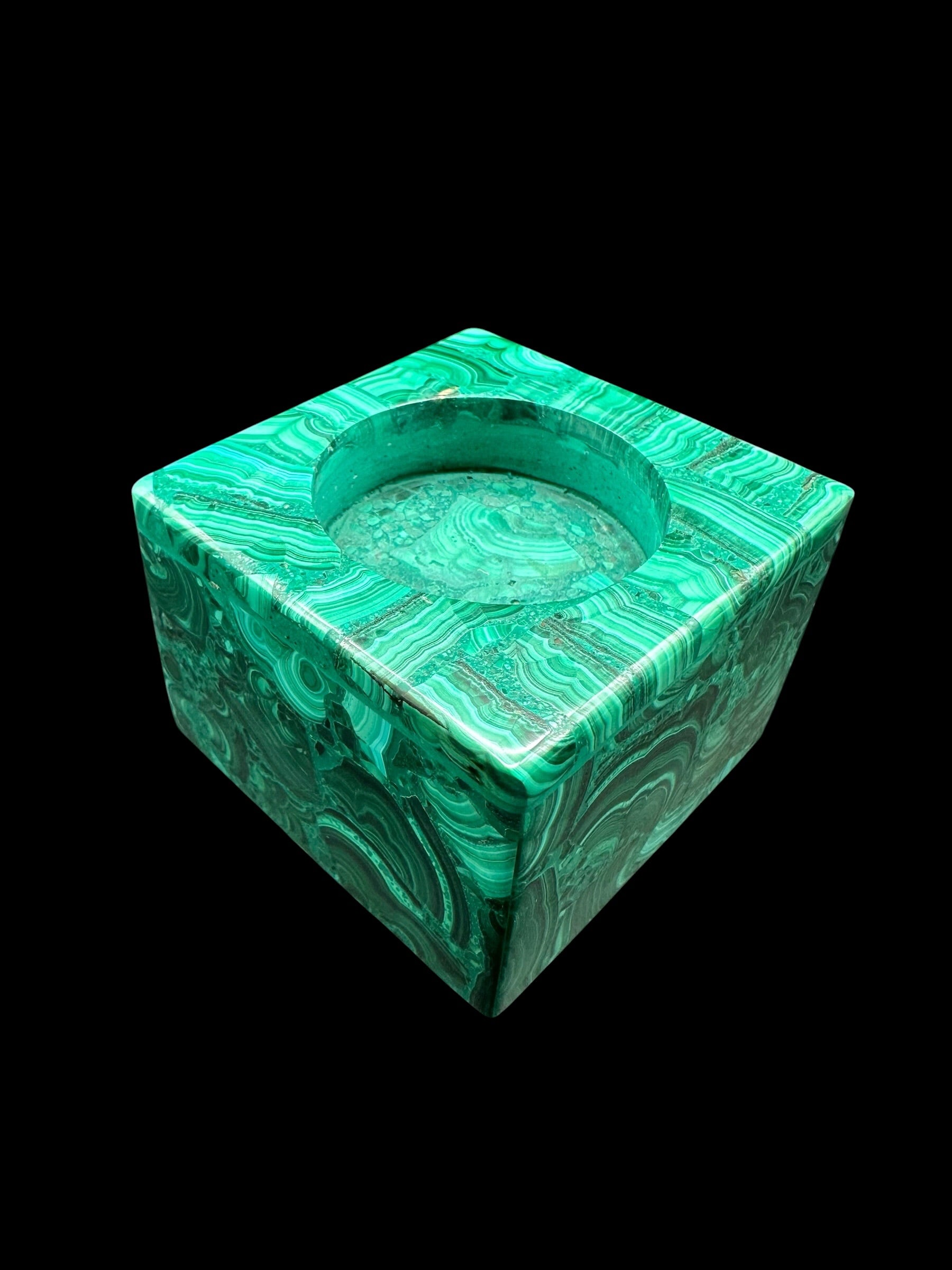 Malachite tea light holder - MZ047