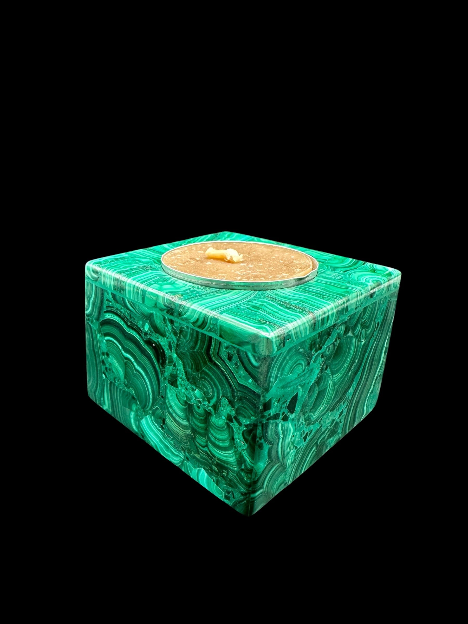 Malachite tea light holder