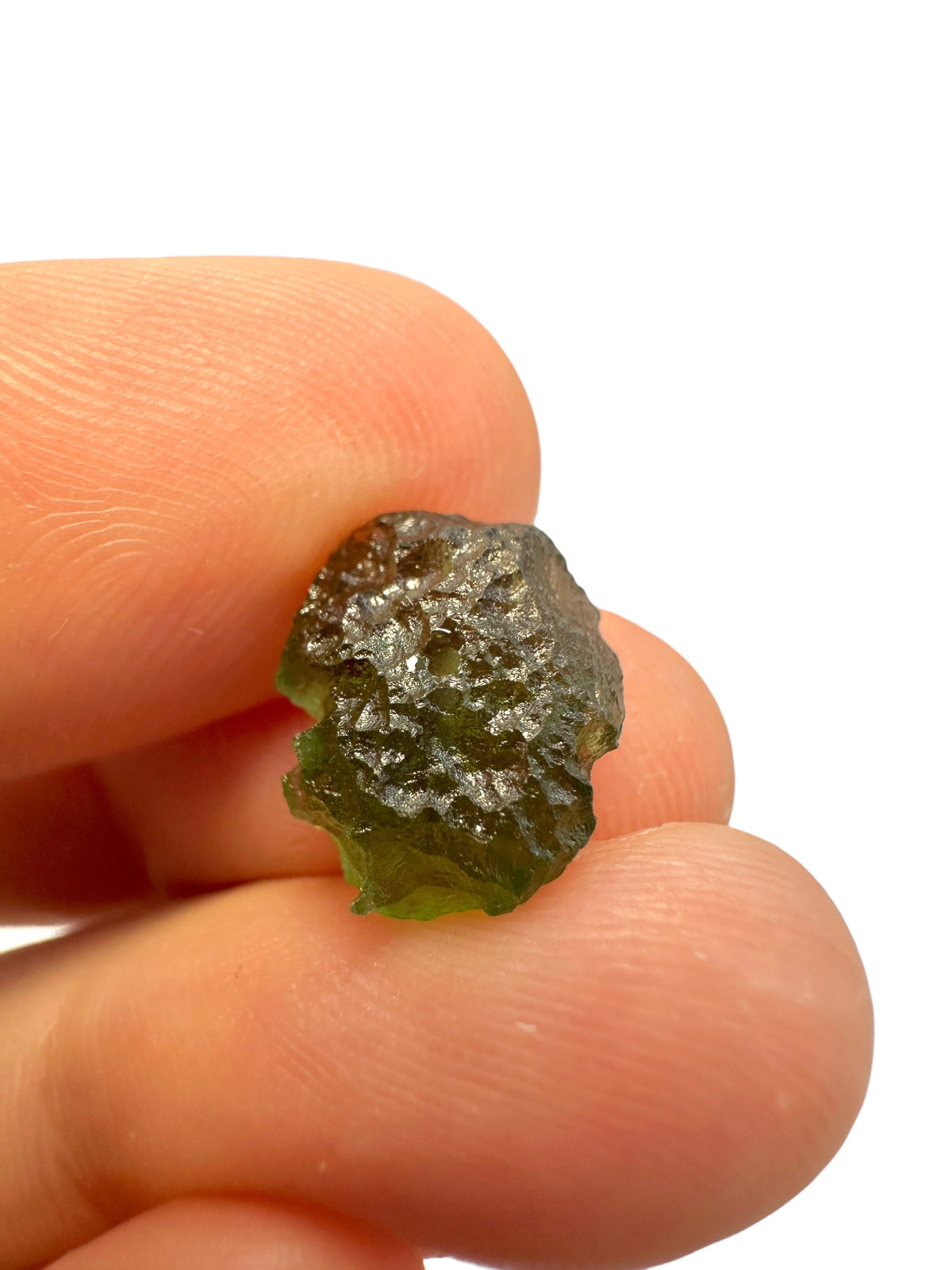 A bead made of raw moldavite 0,78g