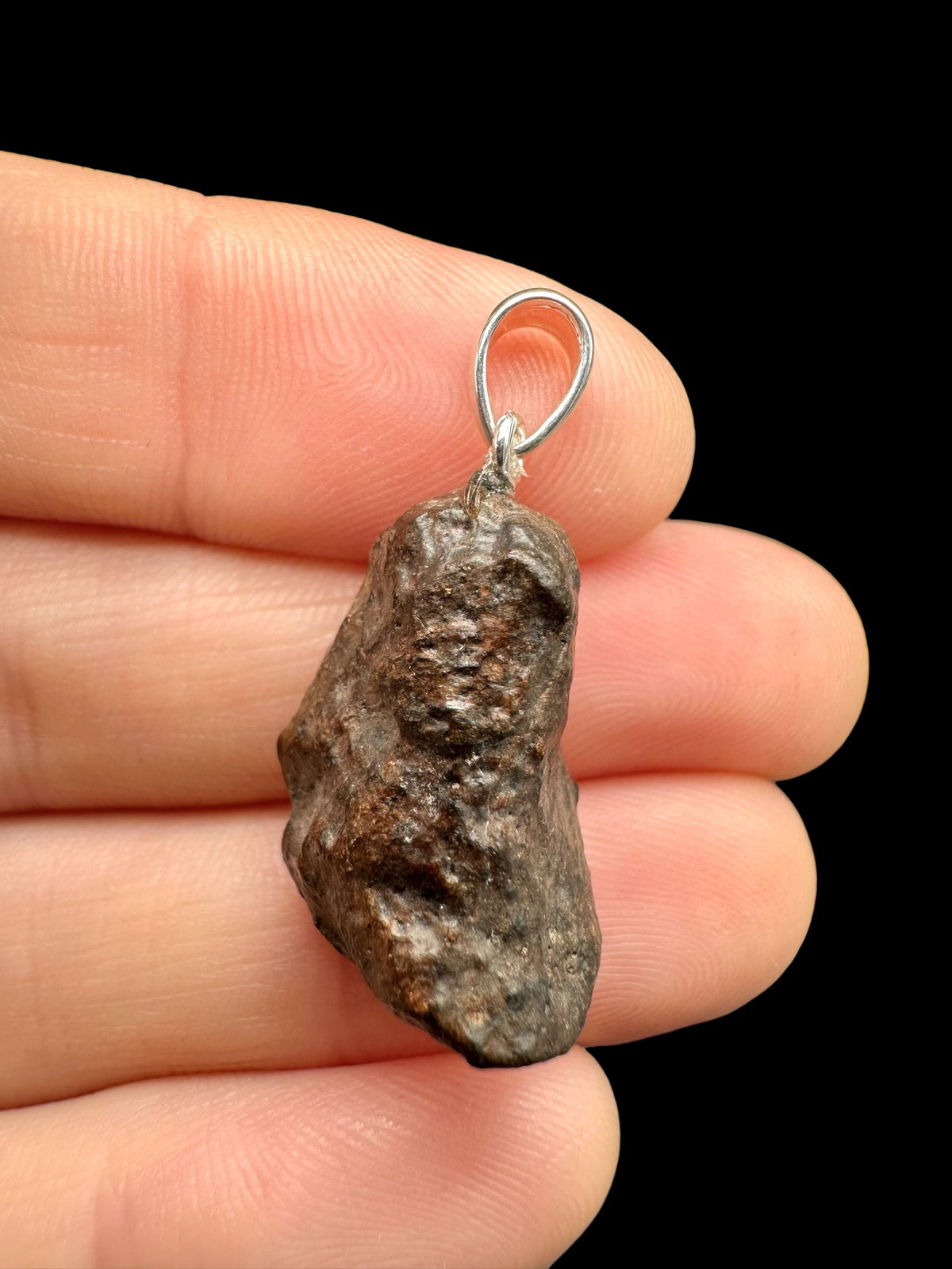 Silver Pendant with NWA X Stony Meteorite 4,9g