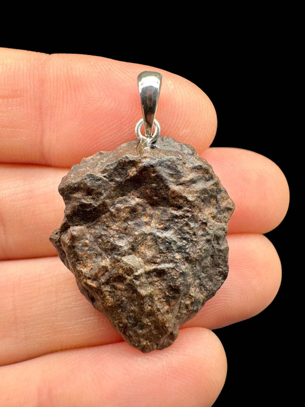 Silver Pendant with NWA X Stony Meteorite 4,7g