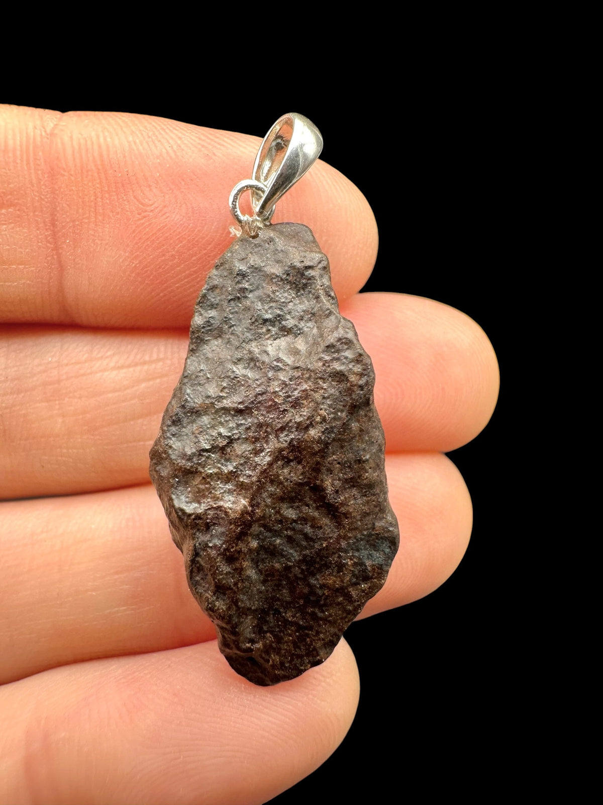 Silver Pendant with NWA X Stony Meteorite 5,8g