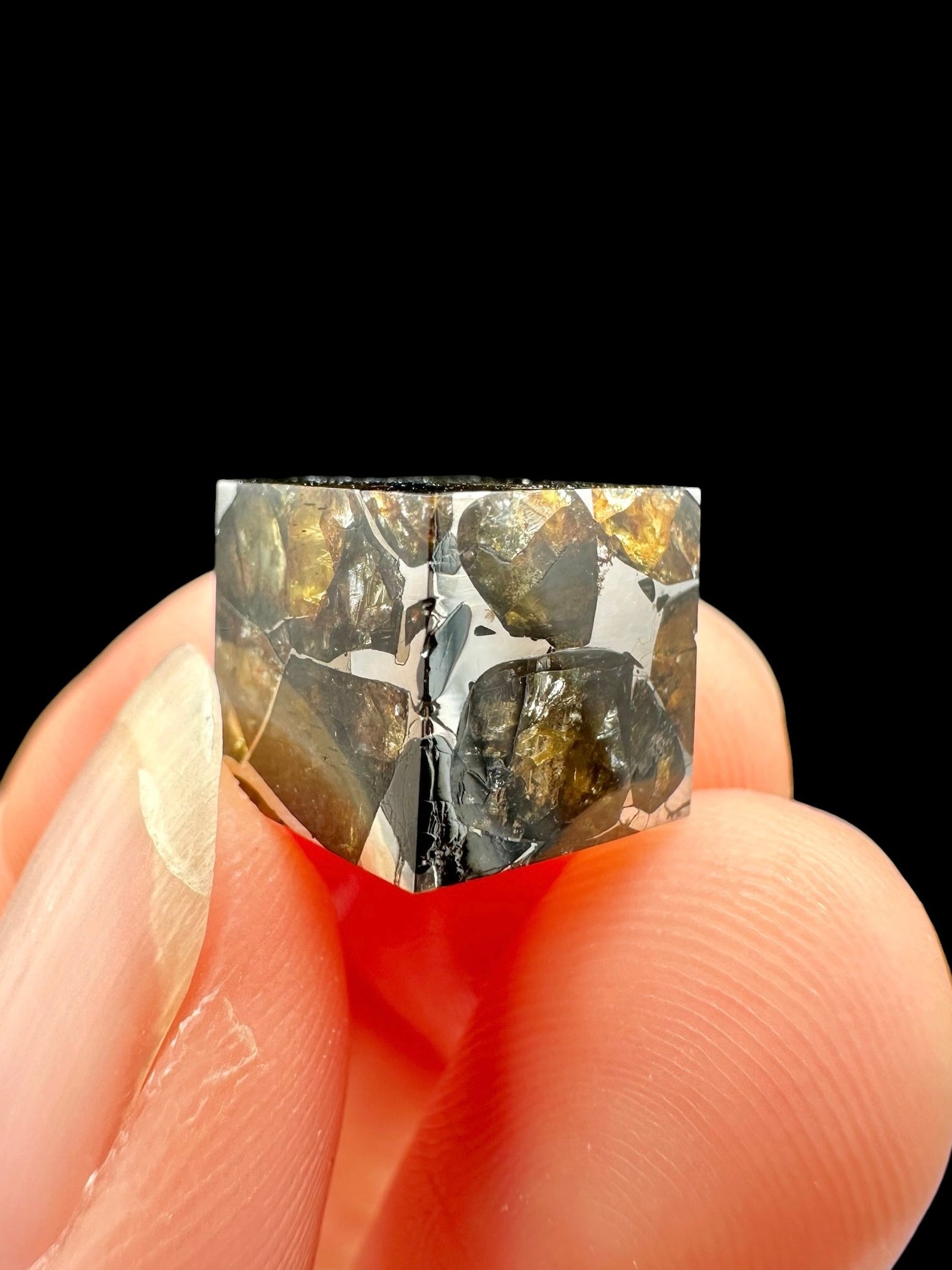 Meteorite Seymchan – pallasite cube 4,6g – Russia - MESM160