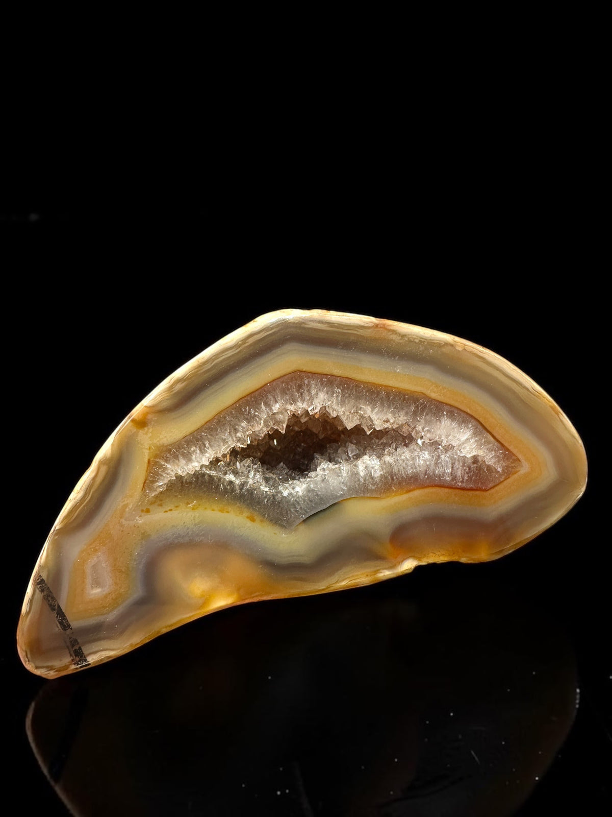 Agate Pair on a Wooden Stand – Ametista do Sul, Brazil - PAR04