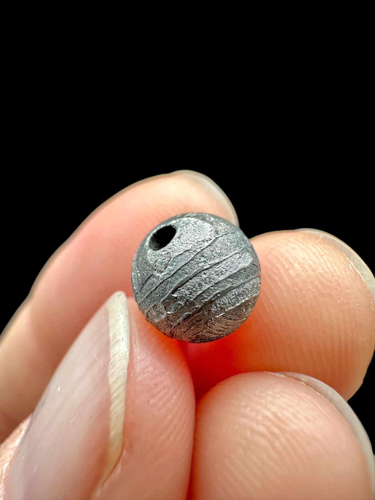 8 mm Aletai meteorite bead – Xinjiang, China