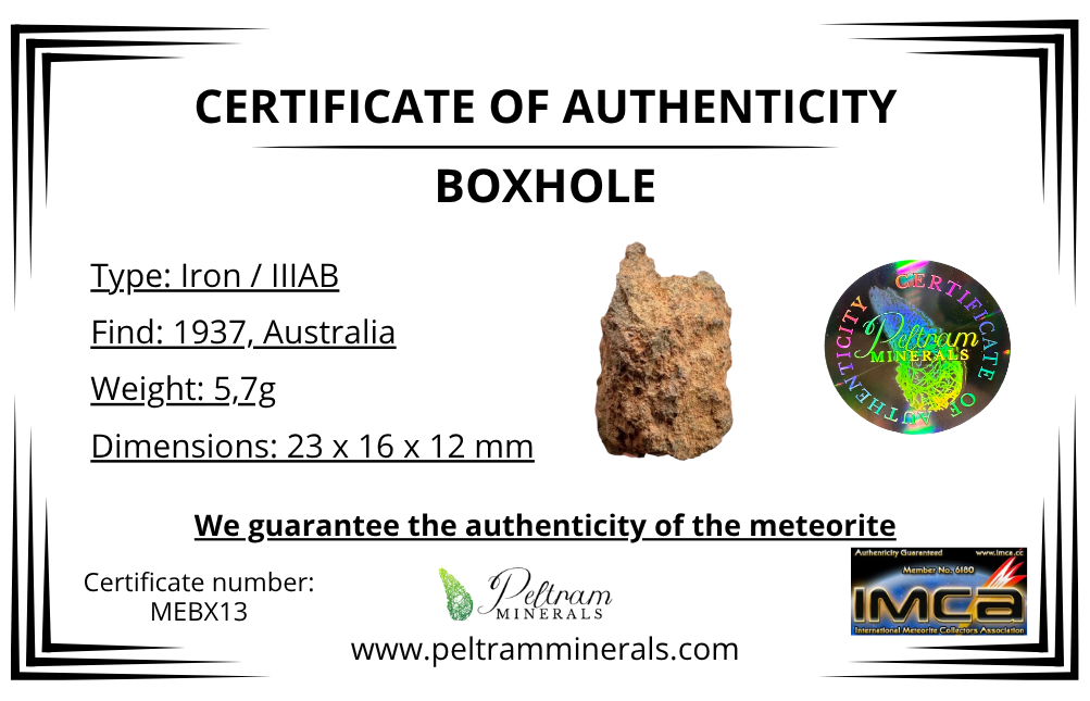 Boxhole Meteorite 5,7g – SHALE – Heavily Weathered Fragment – Australia - MEBX13