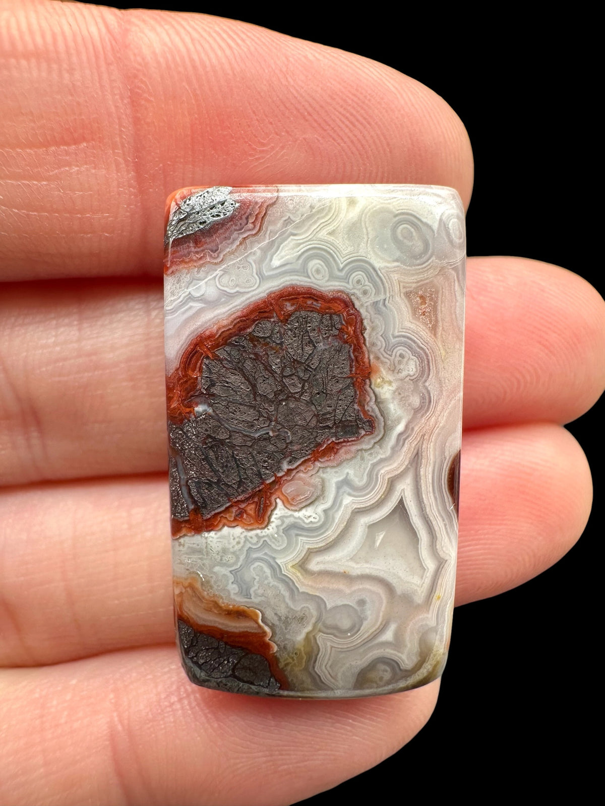 Lace agate cabochon – Mexico