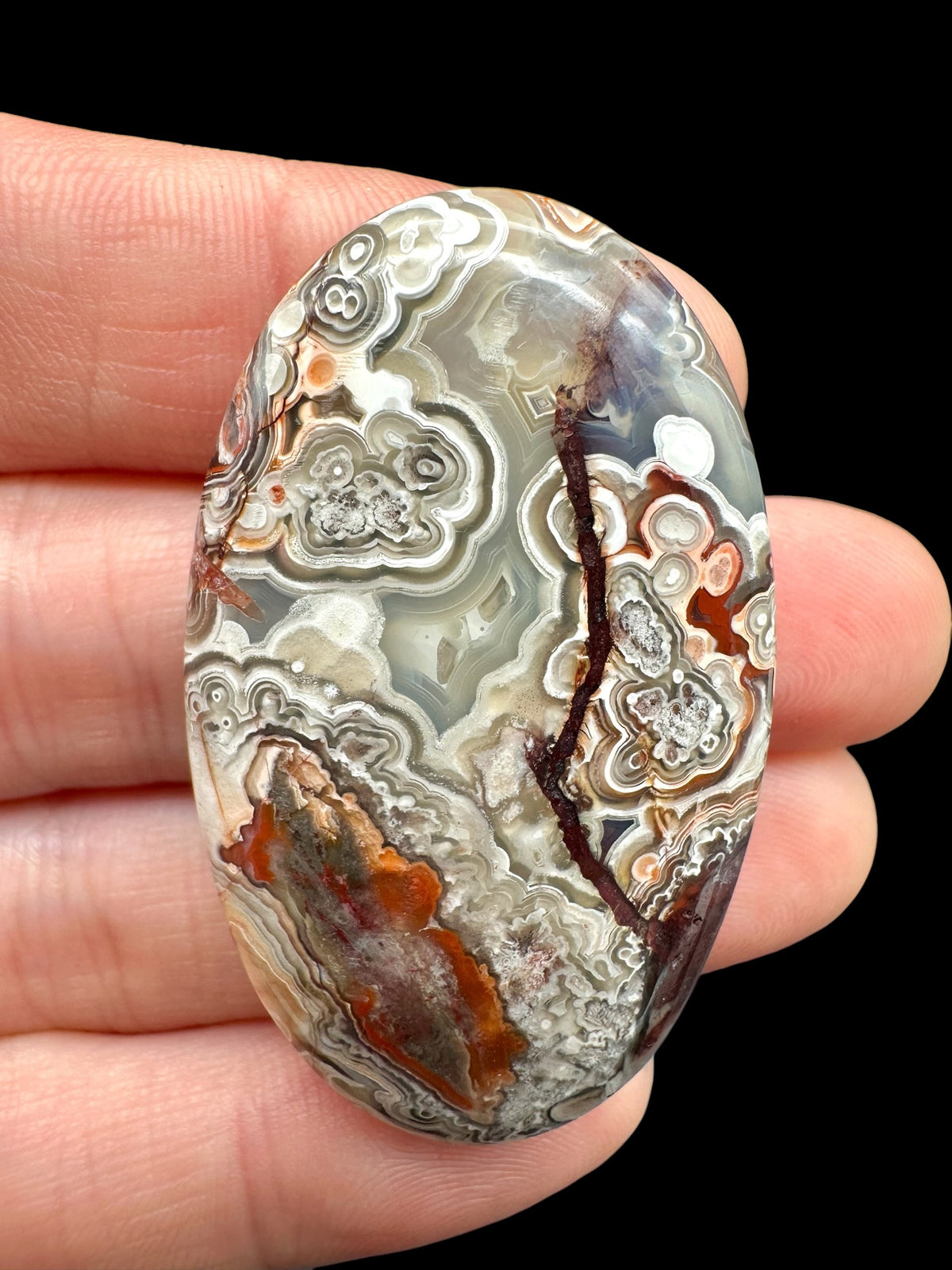 Lace agate cabochon – Mexico