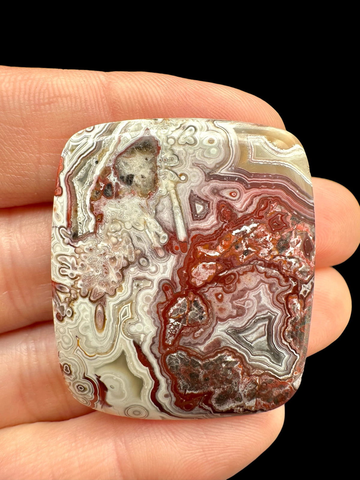 Lace agate cabochon – Mexico