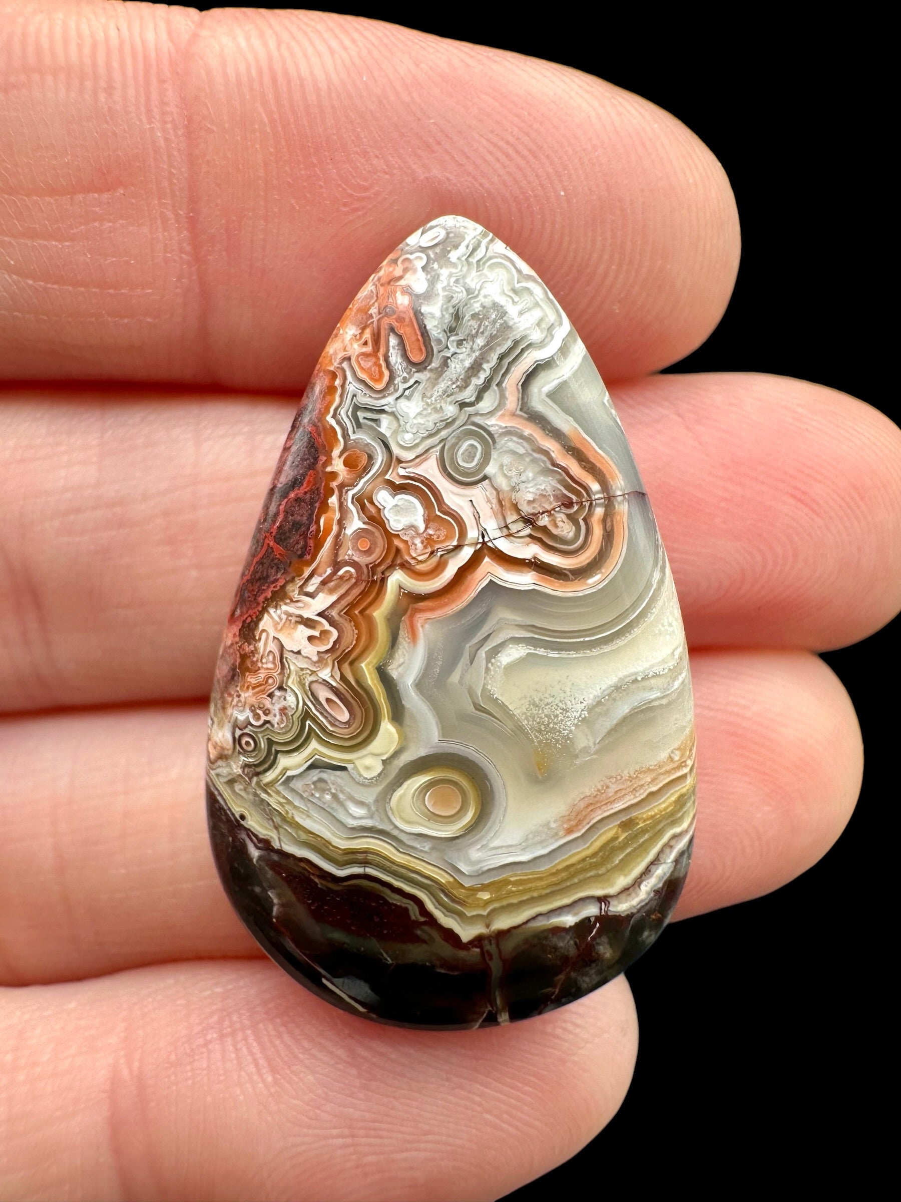 Lace agate cabochon – Mexico