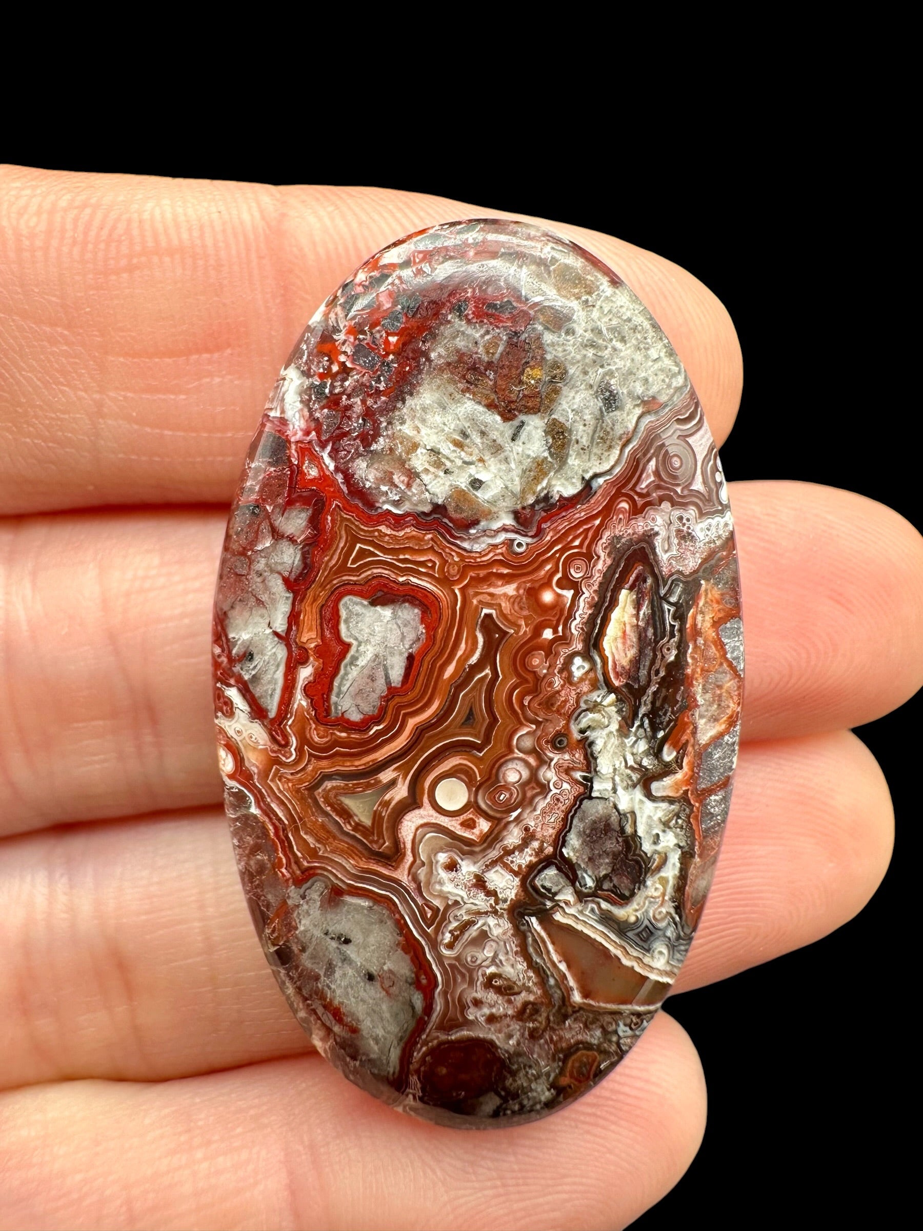 Lace agate cabochon – Mexico