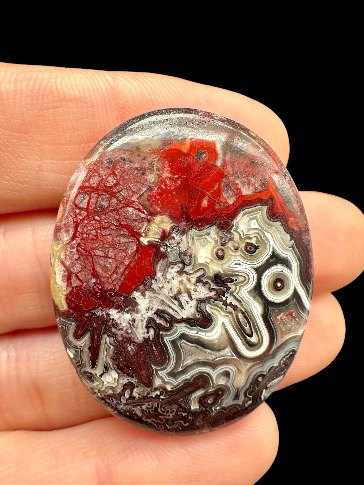 Lace agate cabochon – Mexico