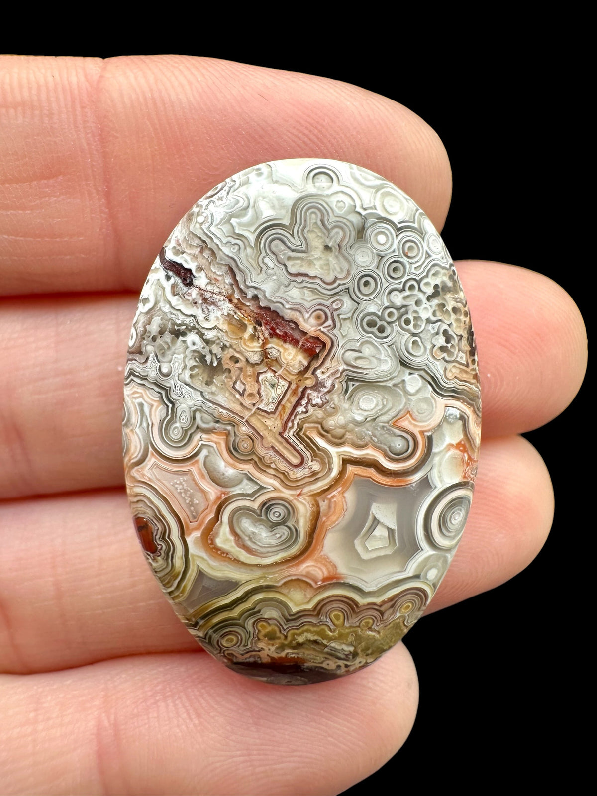 Lace agate cabochon – Mexico