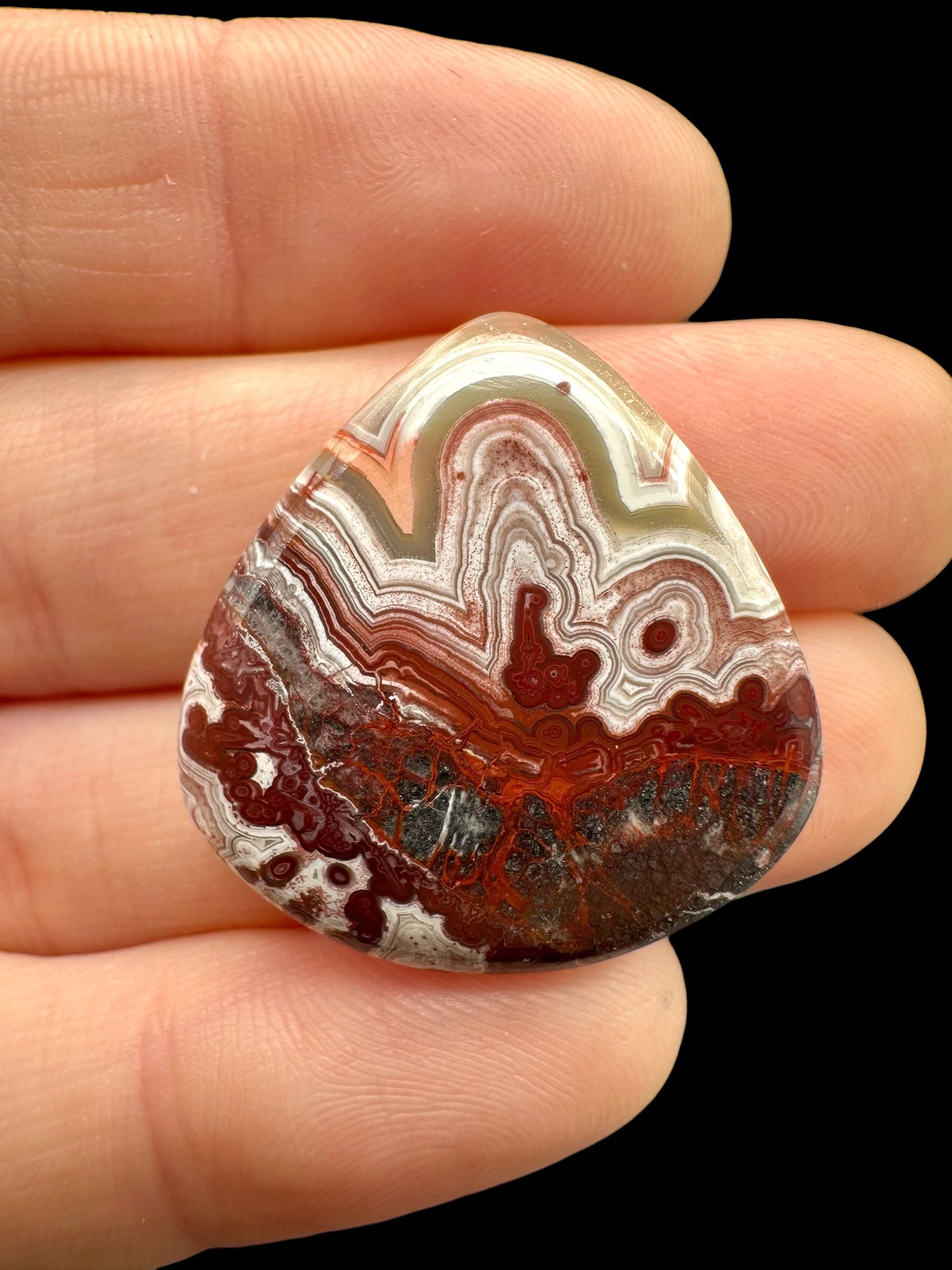 Lace agate cabochon – Mexico