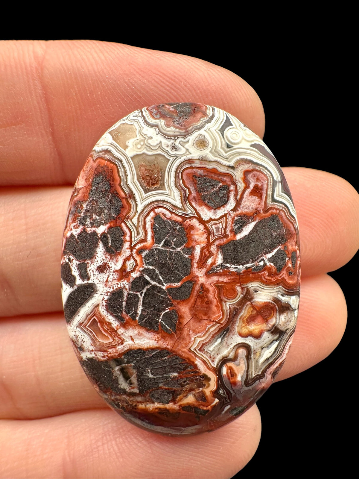Lace agate cabochon – Mexico