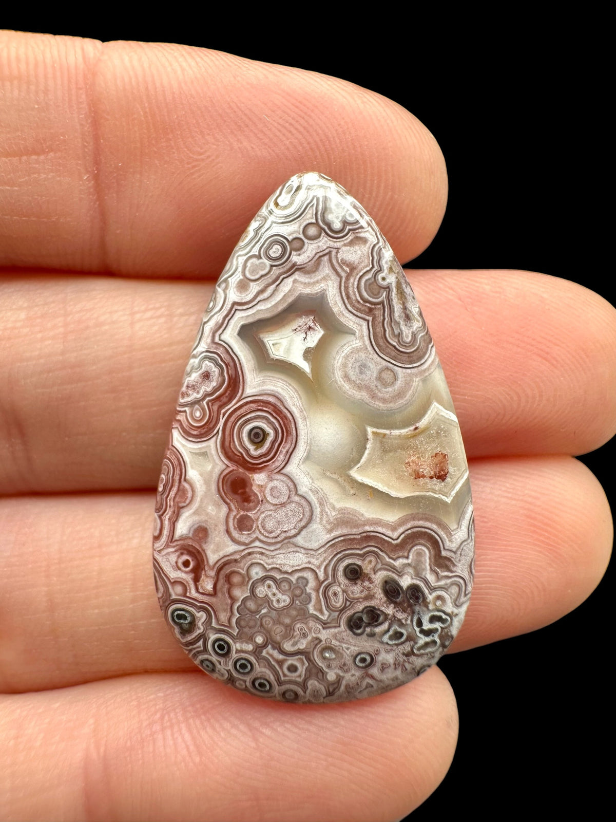 Lace agate cabochon – Mexico