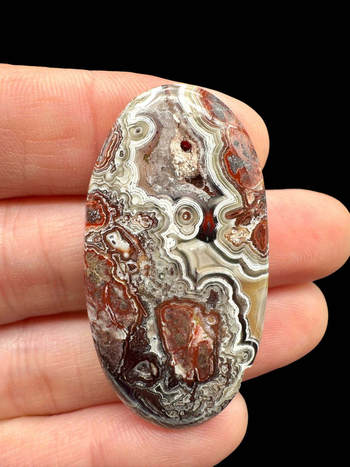 Lace agate cabochon – Mexico