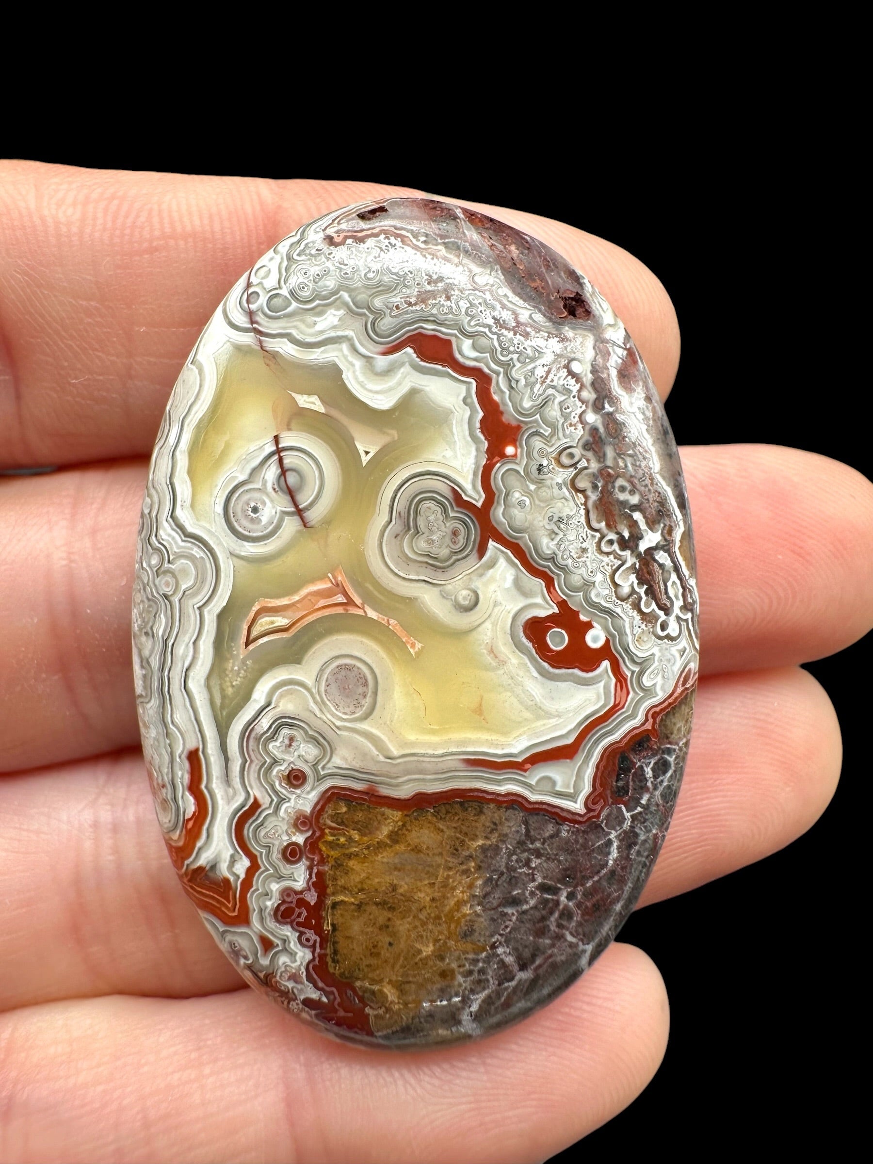 Lace agate cabochon – Mexico