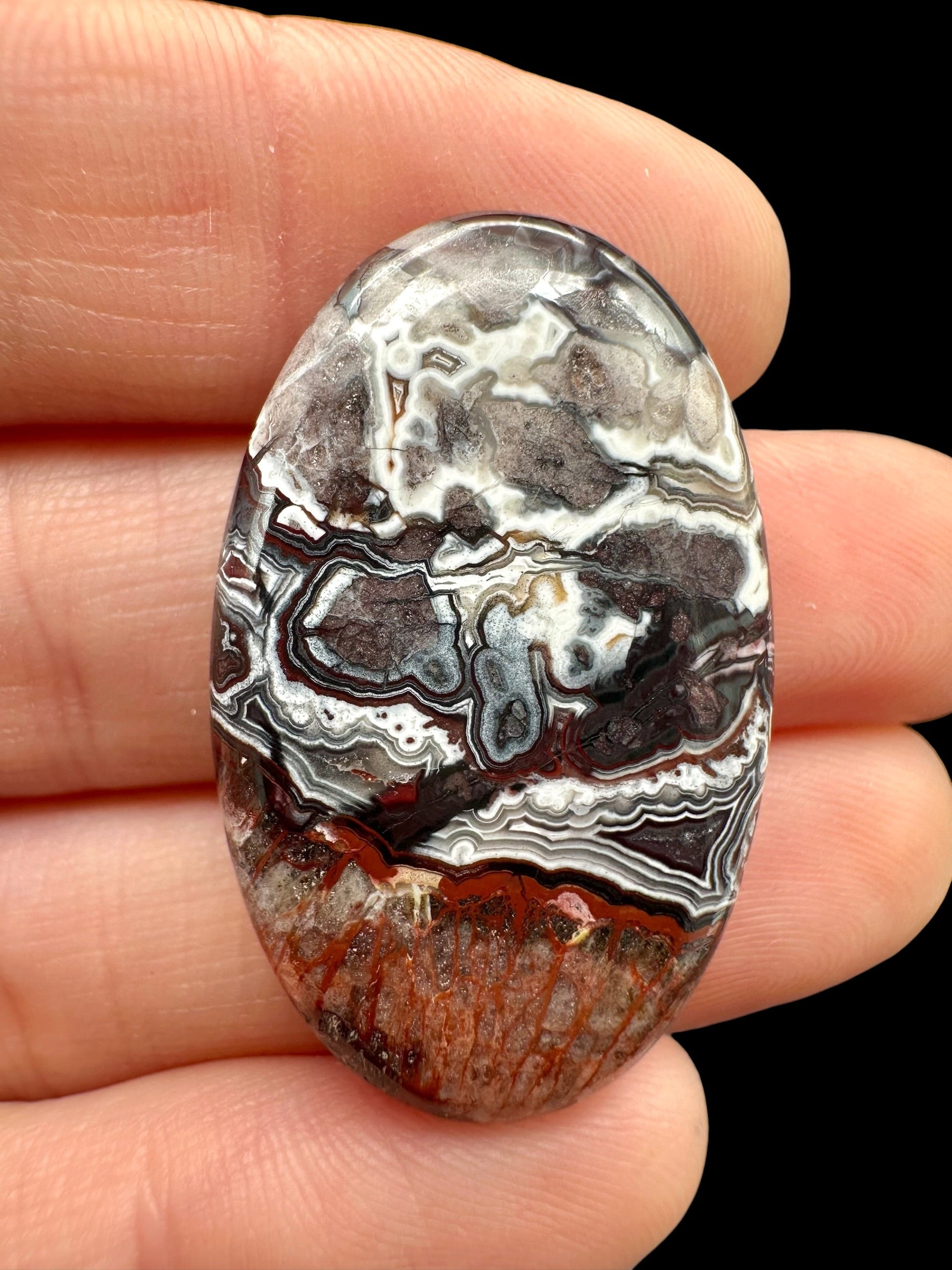 Lace agate cabochon – Mexico