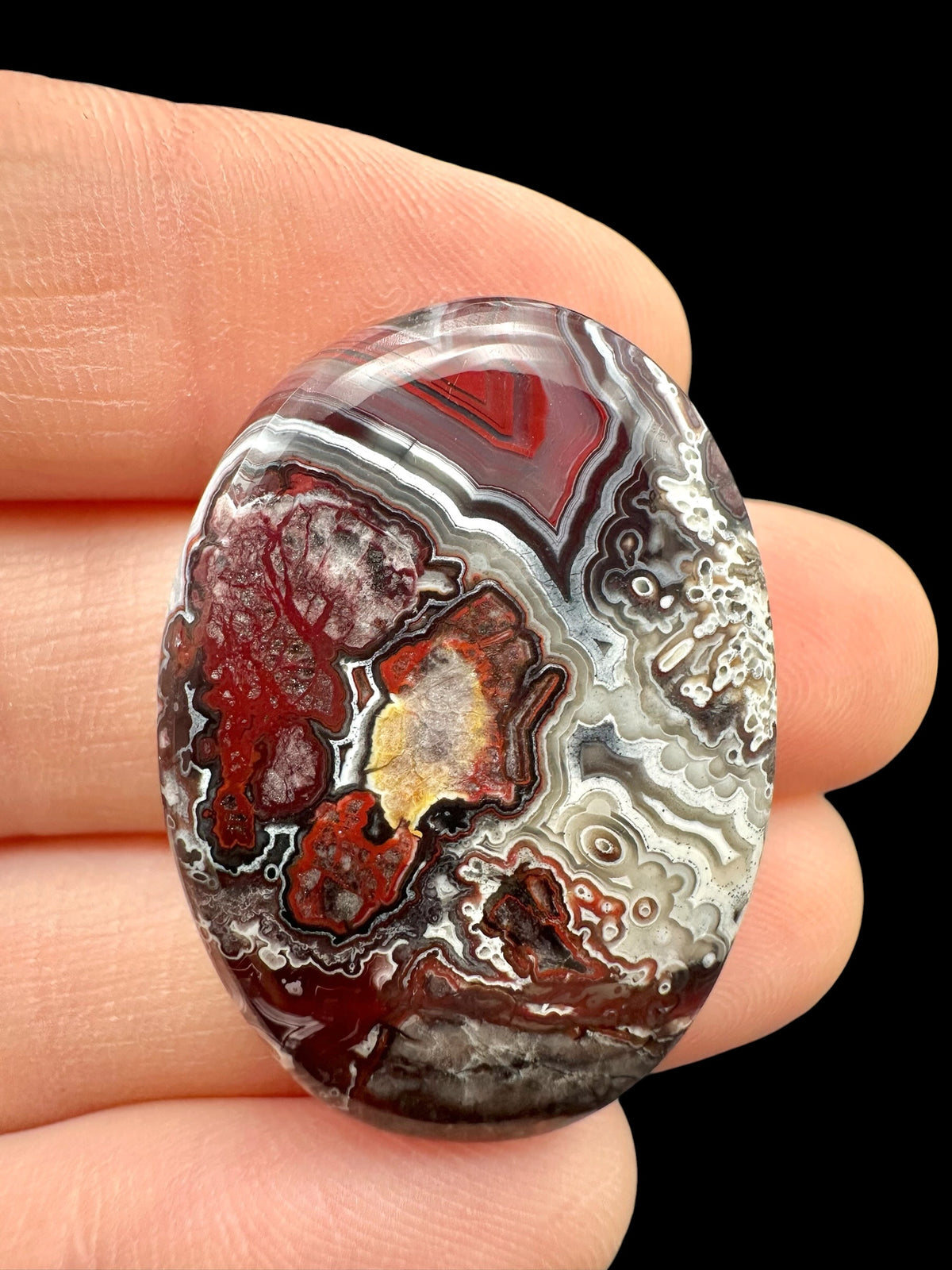 Lace agate cabochon – Mexico