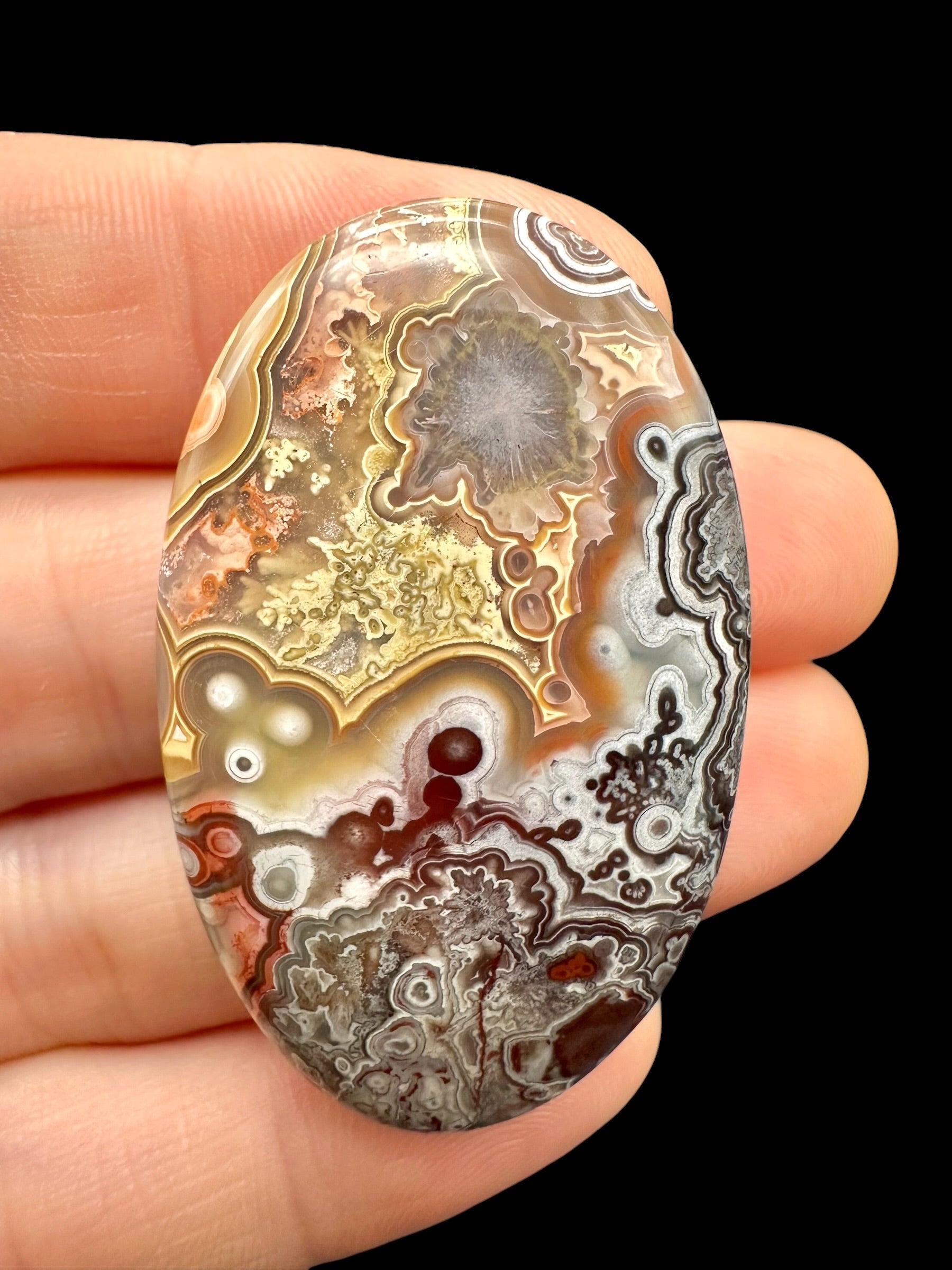 Lace agate cabochon – Mexico