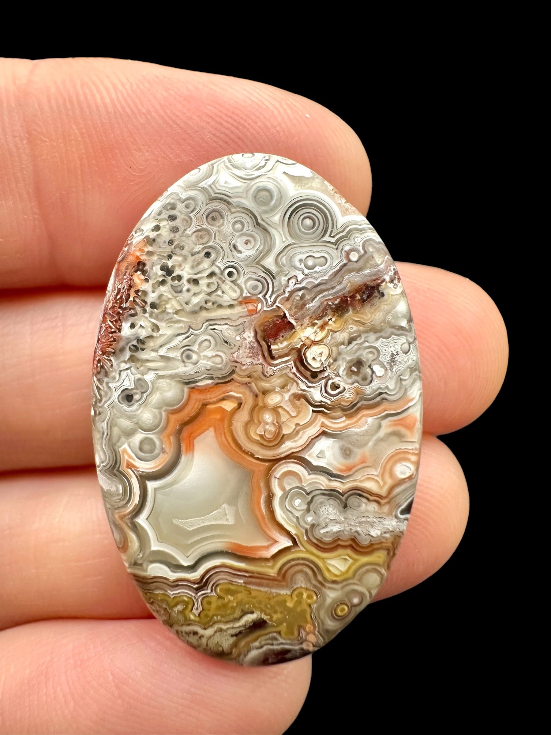 Lace agate cabochon – Mexico