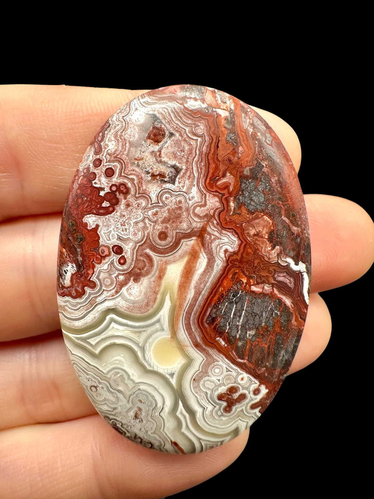 Lace agate cabochon – Mexico