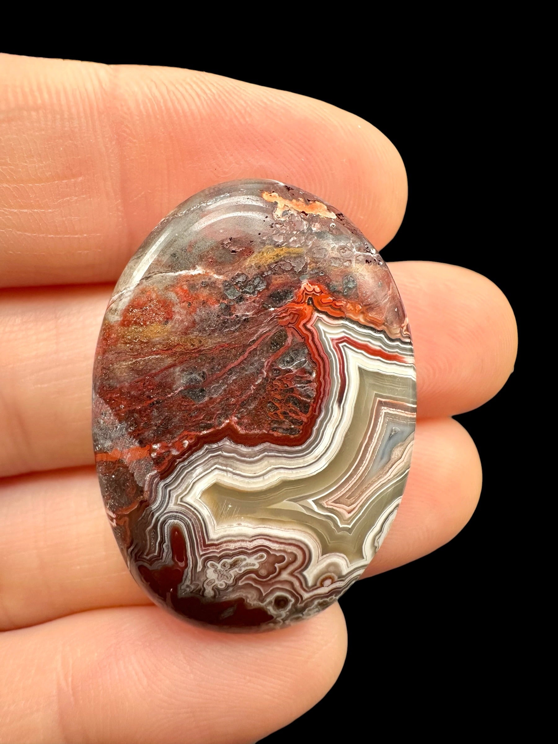 Lace agate cabochon – Mexico