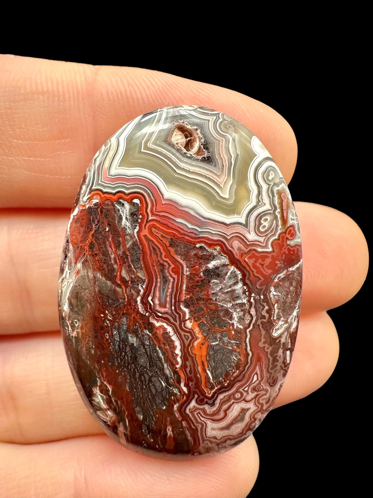 Lace agate cabochon – Mexico