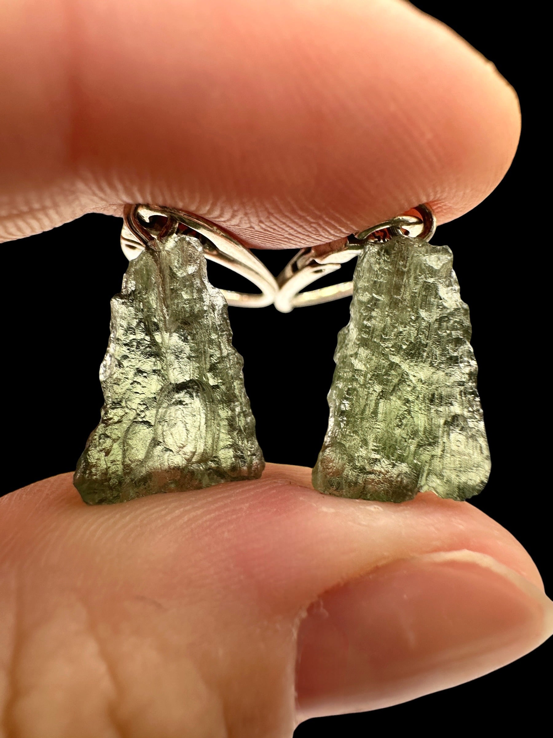 Silver moldavite earrings 2,5g - SN/V044